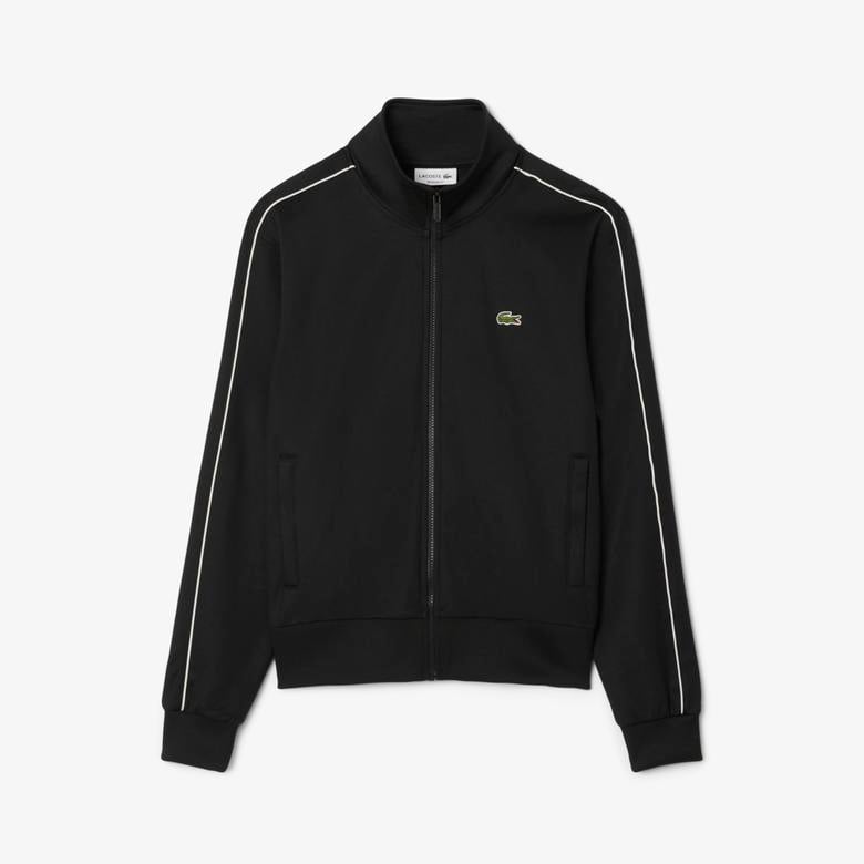 Lacoste Paris Piqué Zip Front Track Erkek Siyah Ceket
