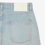 Erkek Straight Fit Baskılı Mavi Jean Pantolon