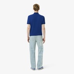 Erkek Straight Fit Baskılı Mavi Jean Pantolon