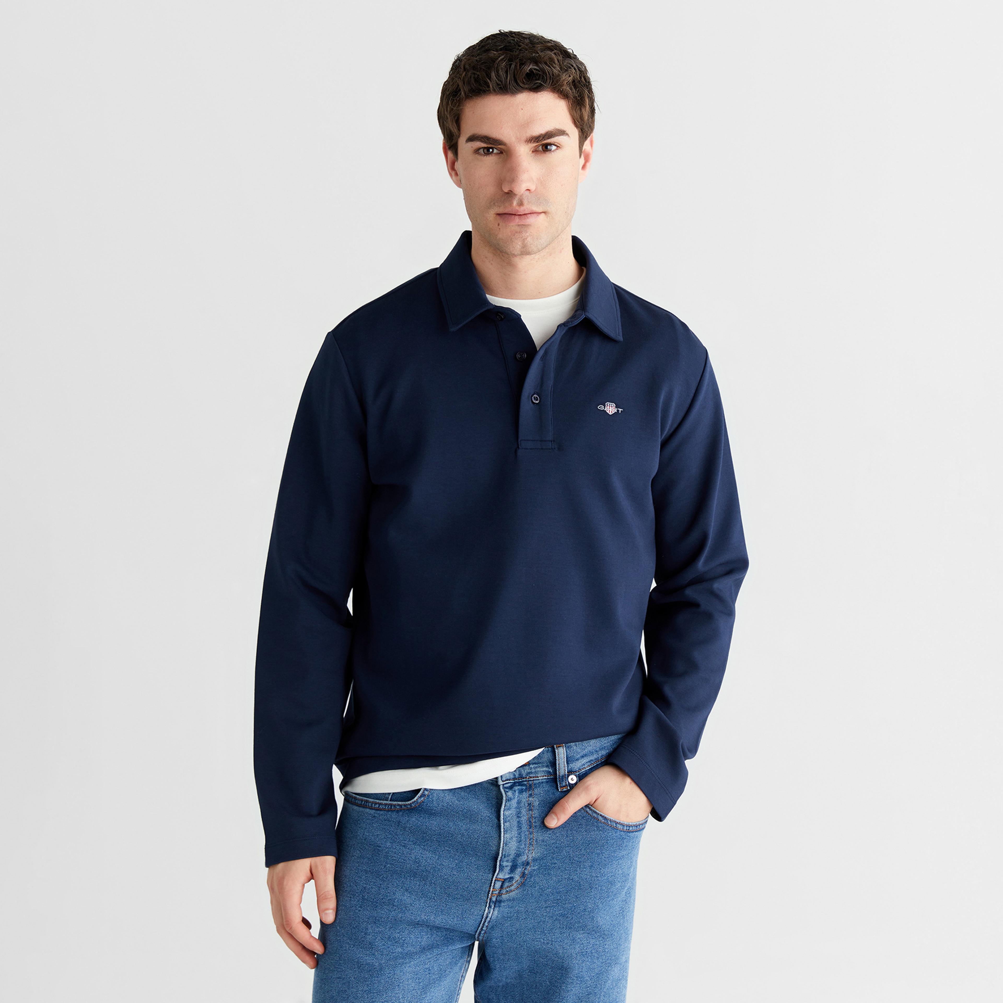 GANT Erkek Lacivert Regular Fit Polo Yaka Polo
