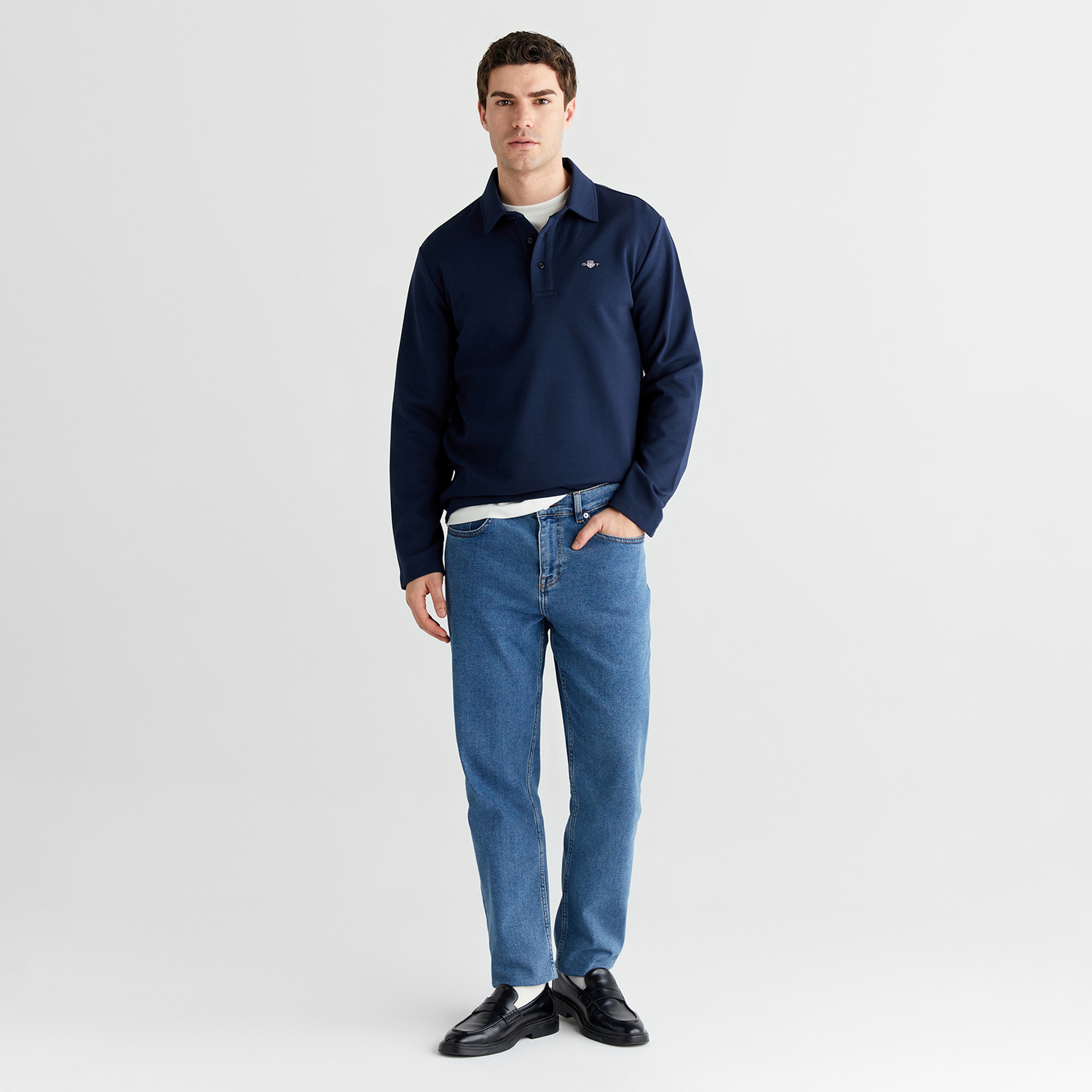 GANT Erkek Lacivert Regular Fit Polo Yaka Polo