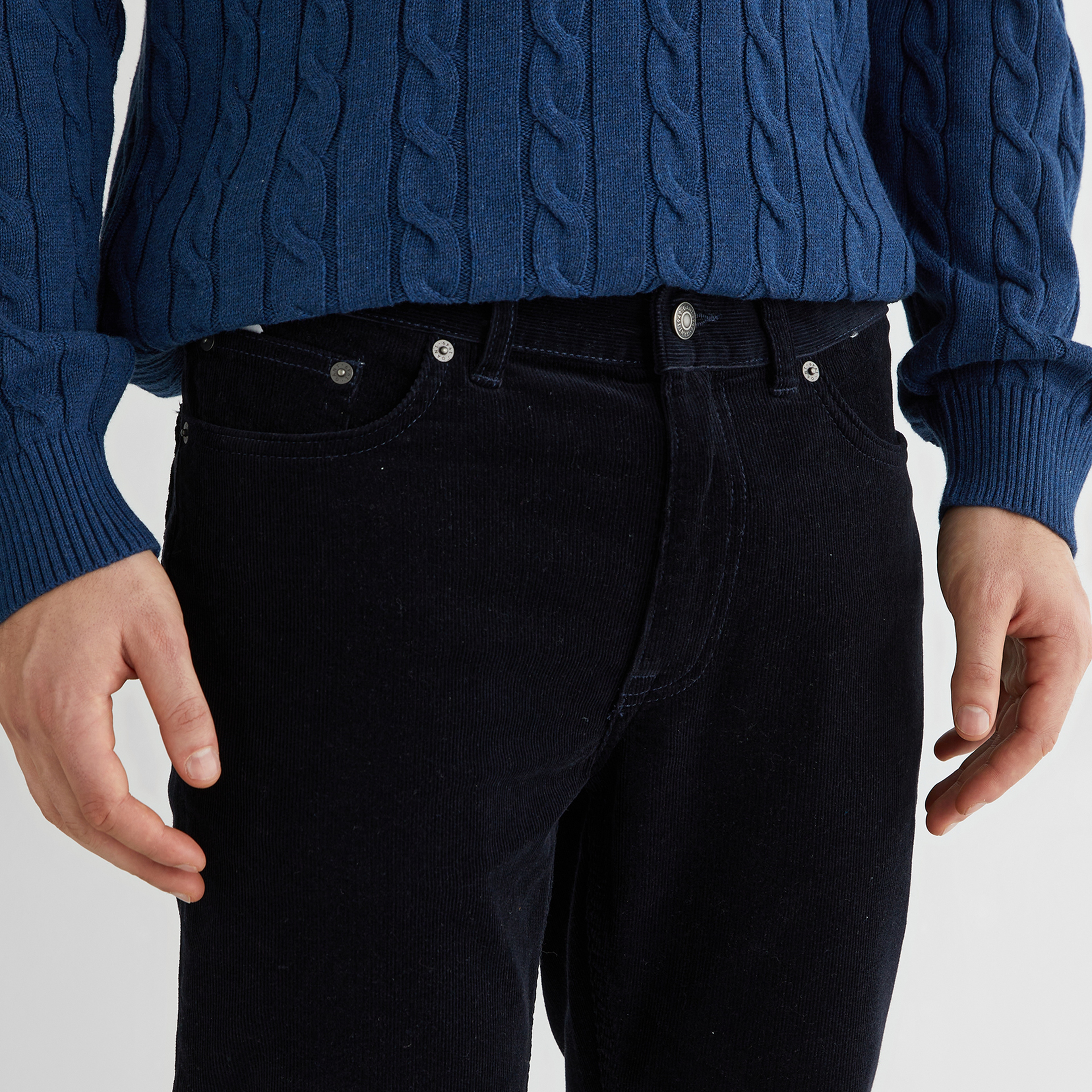 GANT Erkek Lacivert Regular Fit Kadife Pantolon