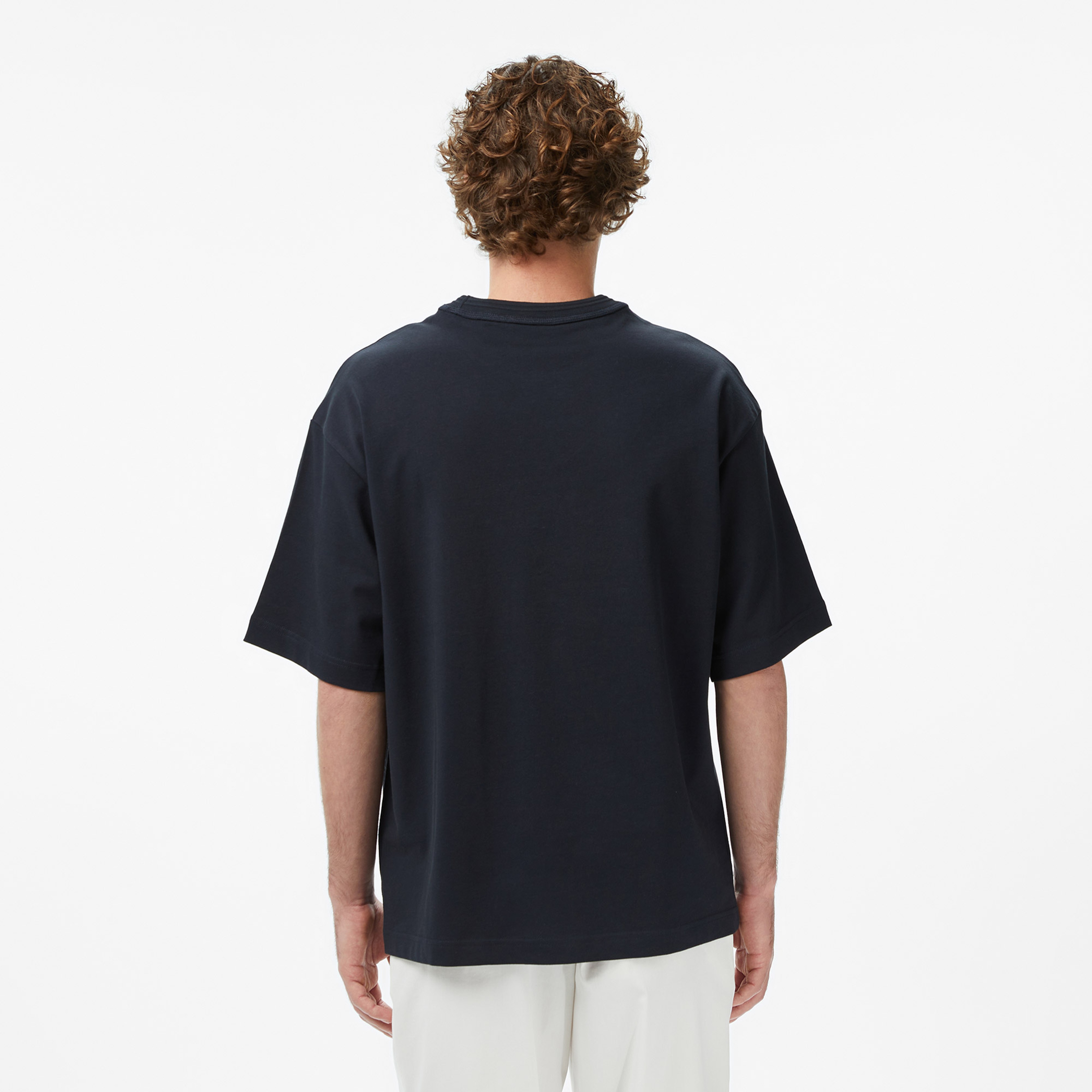 Erkek Loose Fit Bisiklet Yaka Siyah T-Shirt