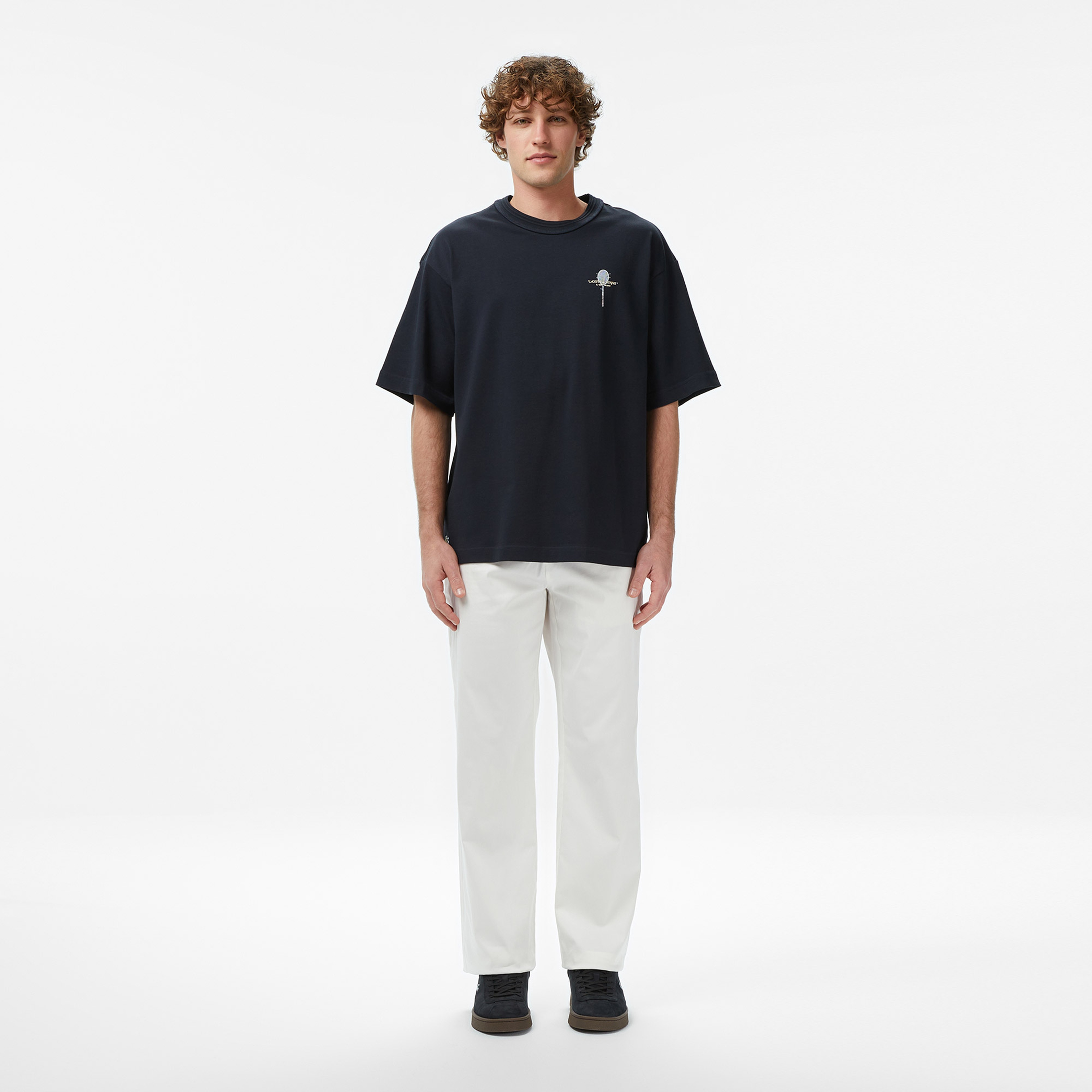 Erkek Loose Fit Bisiklet Yaka Siyah T-Shirt