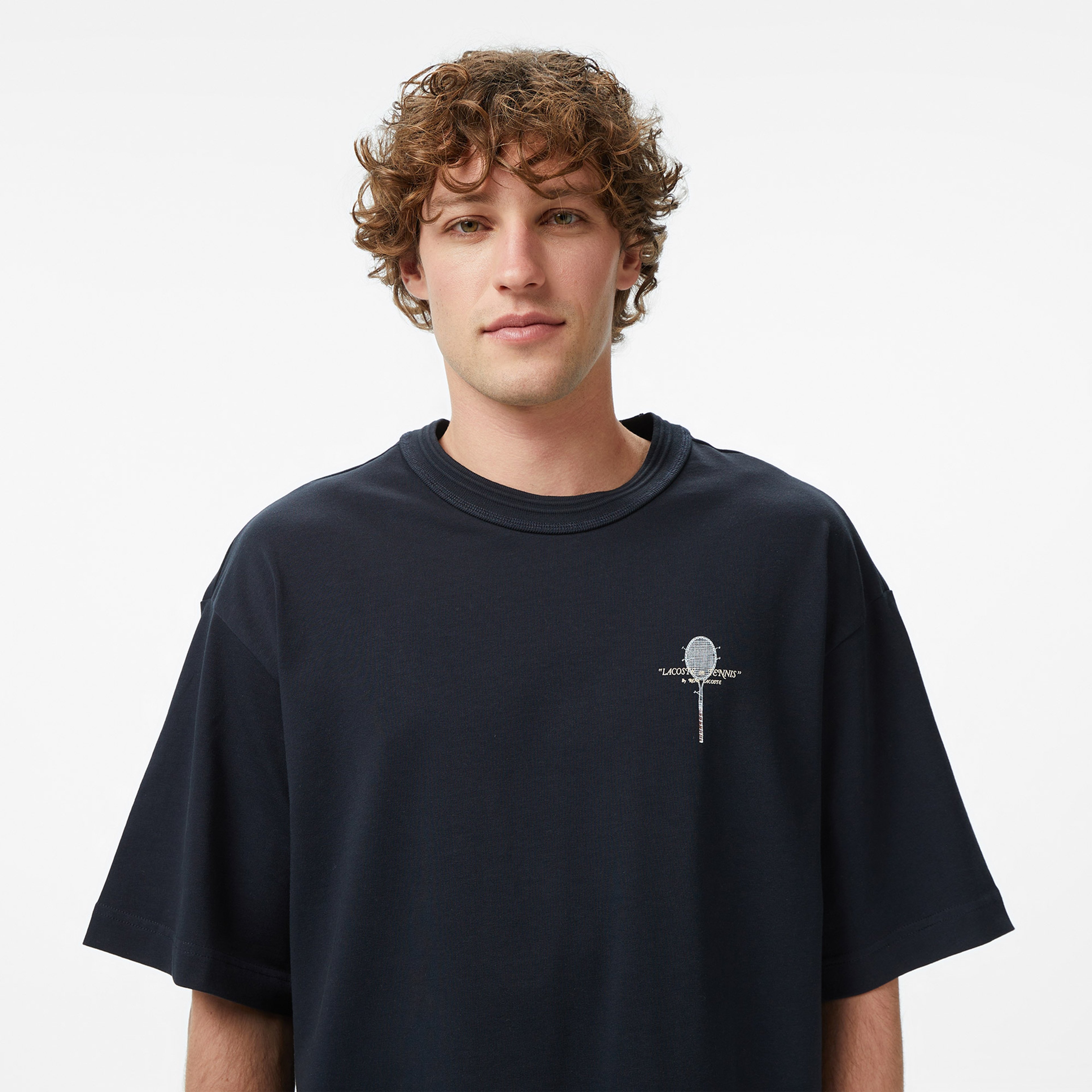 Erkek Loose Fit Bisiklet Yaka Siyah T-Shirt