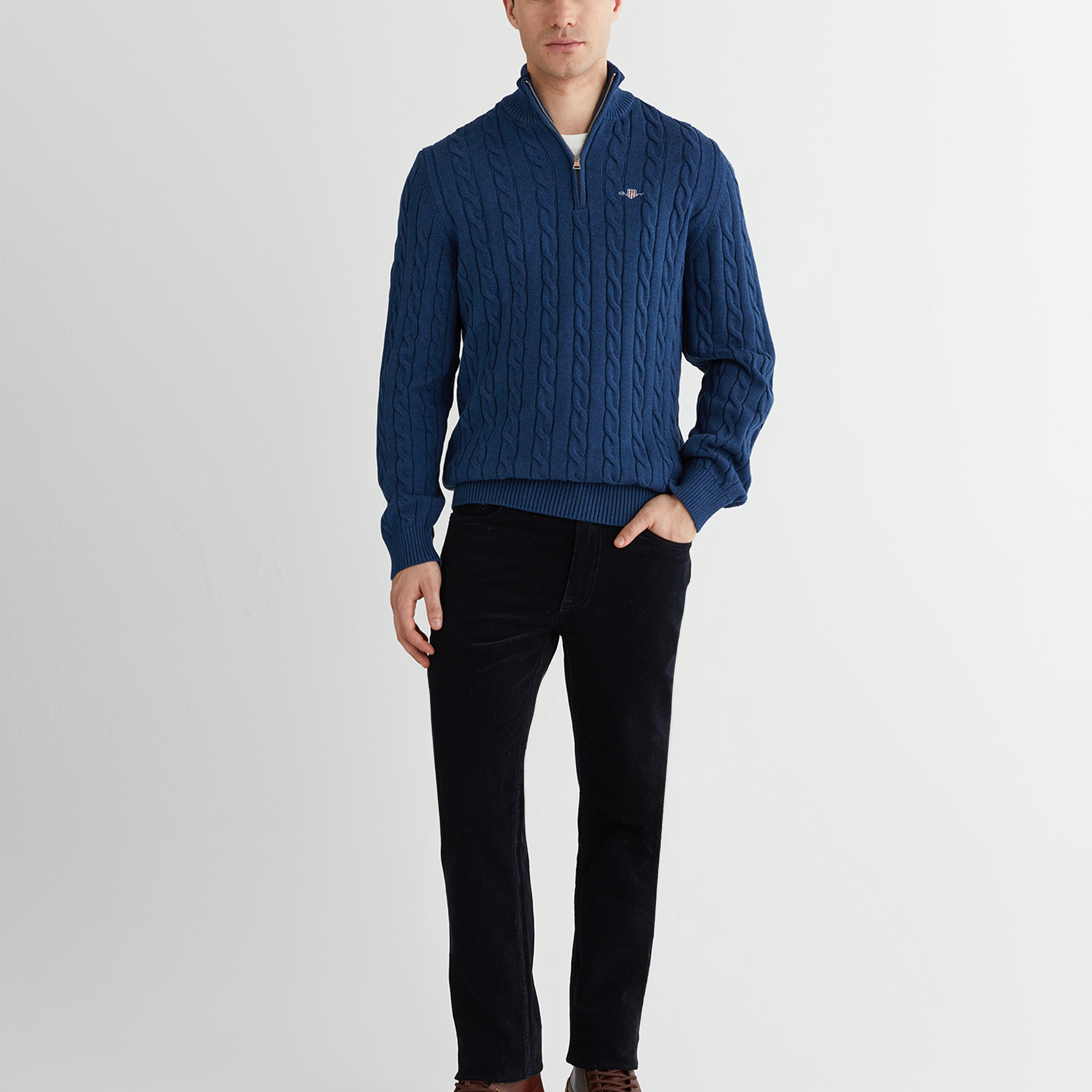 GANT Erkek Lacivert Regular Fit Kadife Pantolon