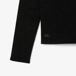 Lacoste High Neck 3D Ribbed Erkek Siyah Süveter