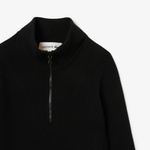 Lacoste High Neck 3D Ribbed Erkek Siyah Süveter