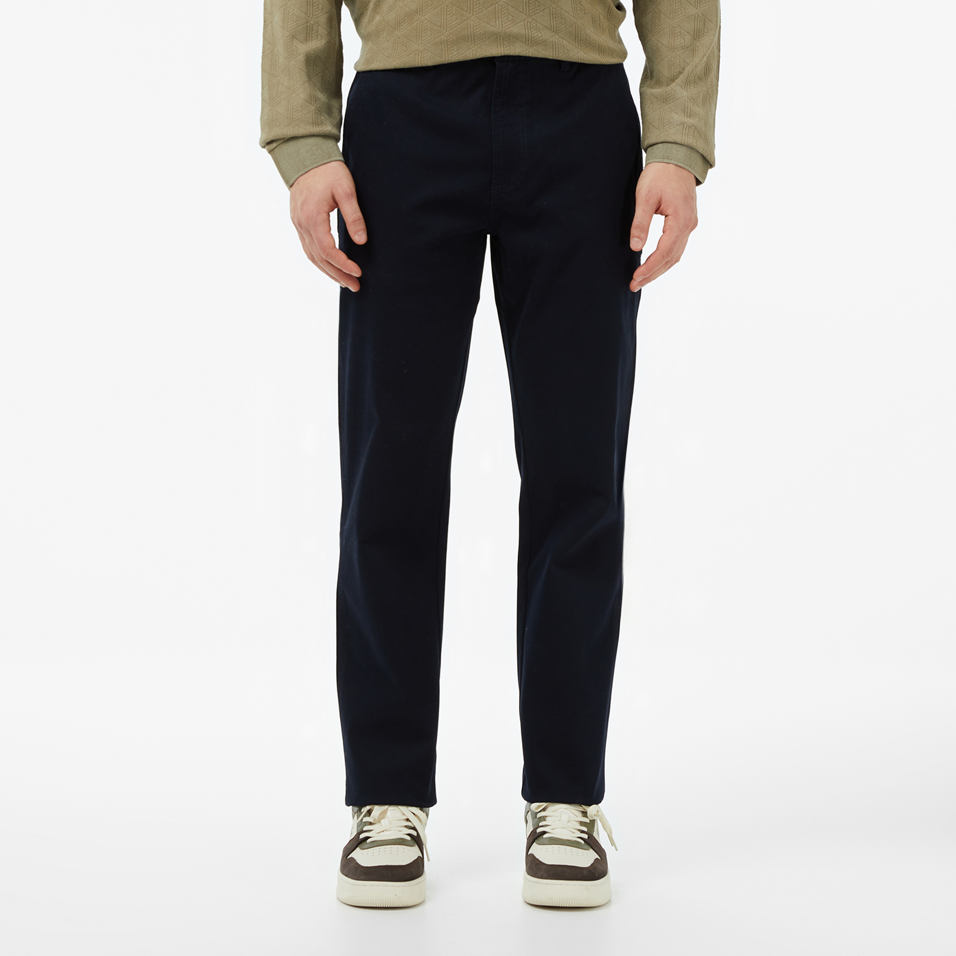 Erkek Regular Fit Chino Koyu Mavi Pantolon