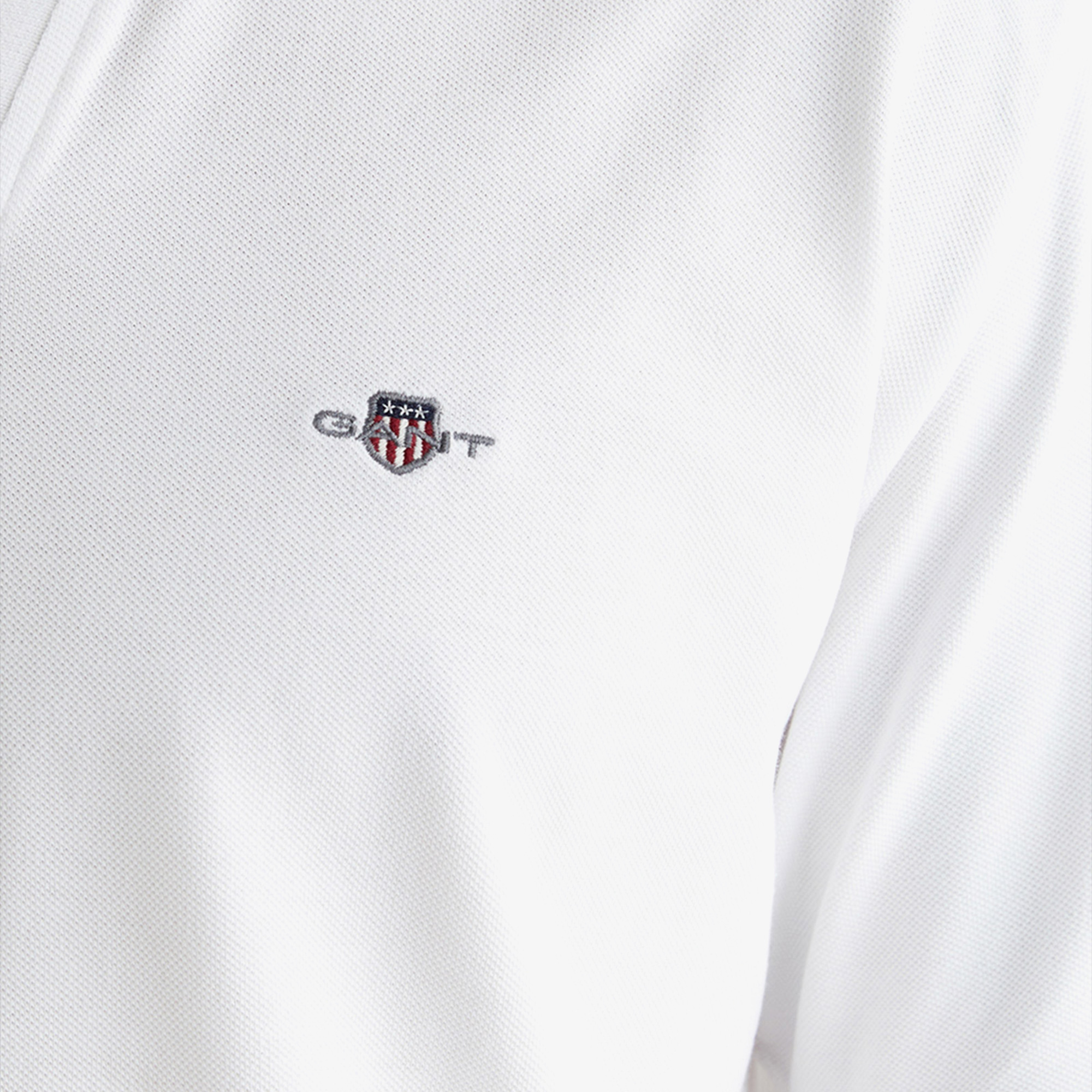 GANT Erkek Beyaz Regular Fit Logolu Polo Yaka T-Shirt