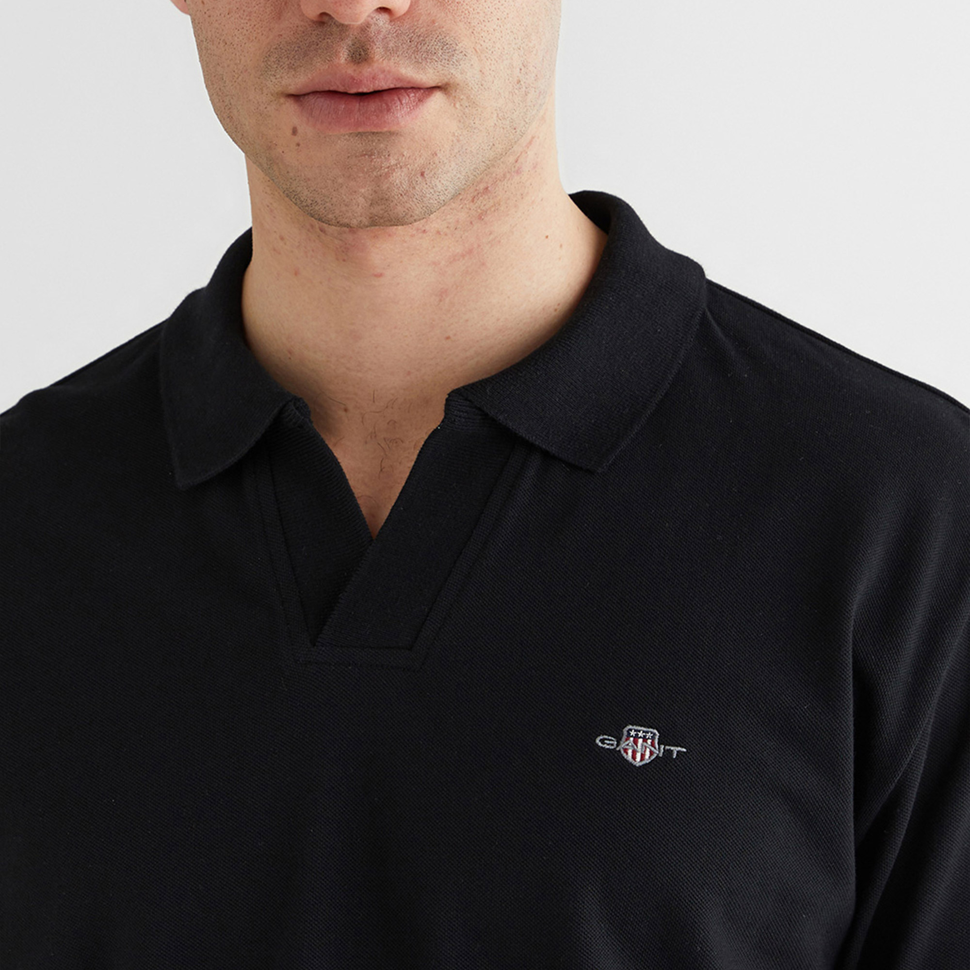GANT Erkek Siyah Regular Fit Logolu Polo Yaka T-Shirt