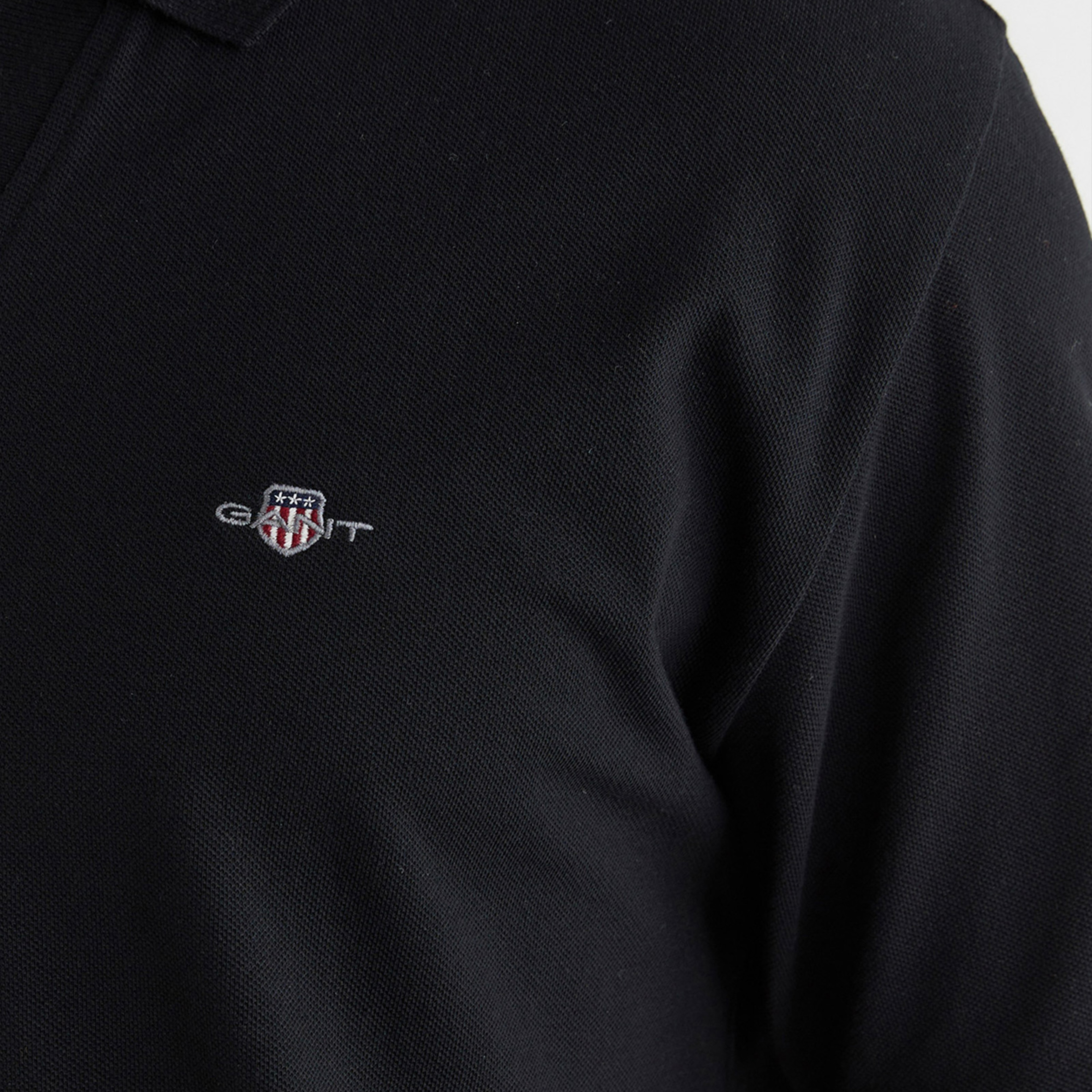 GANT Erkek Siyah Regular Fit Logolu Polo Yaka T-Shirt