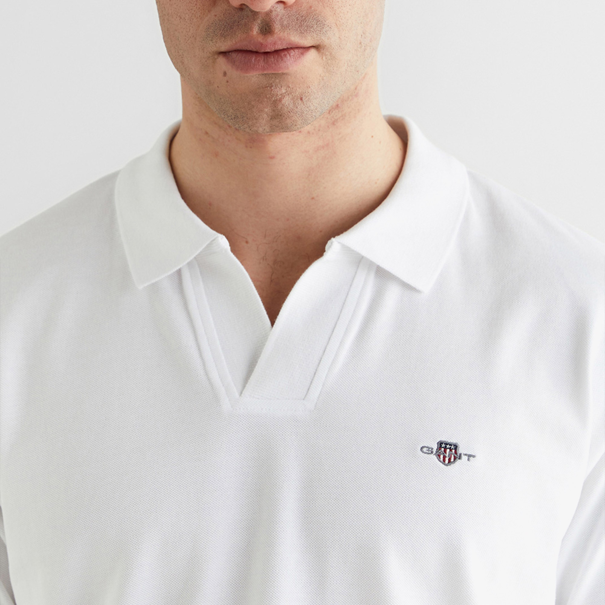 GANT Erkek Beyaz Regular Fit Logolu Polo Yaka T-Shirt