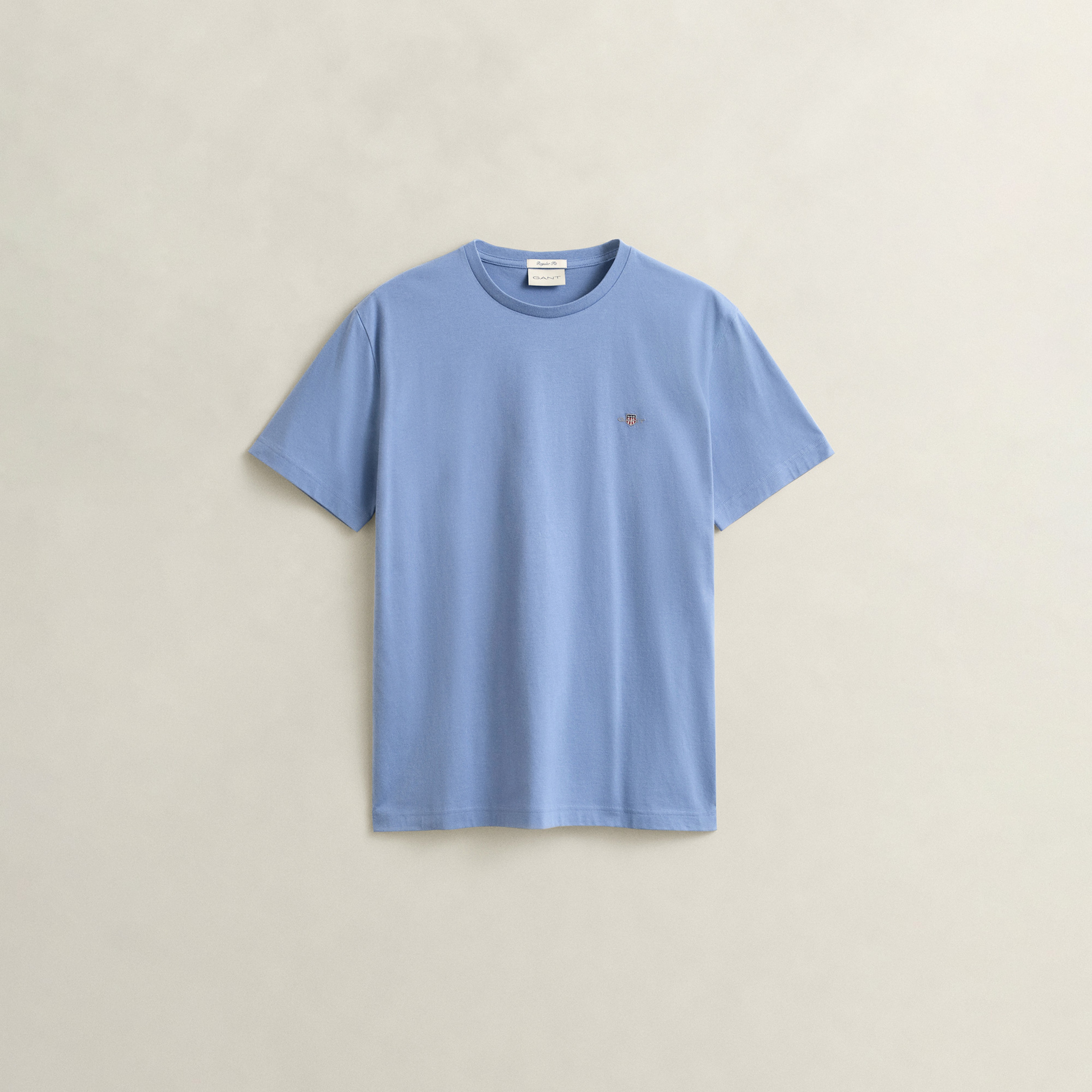 GANT Erkek Mavi Bisiklet Yaka Regular Fit Logolu T-Shirt