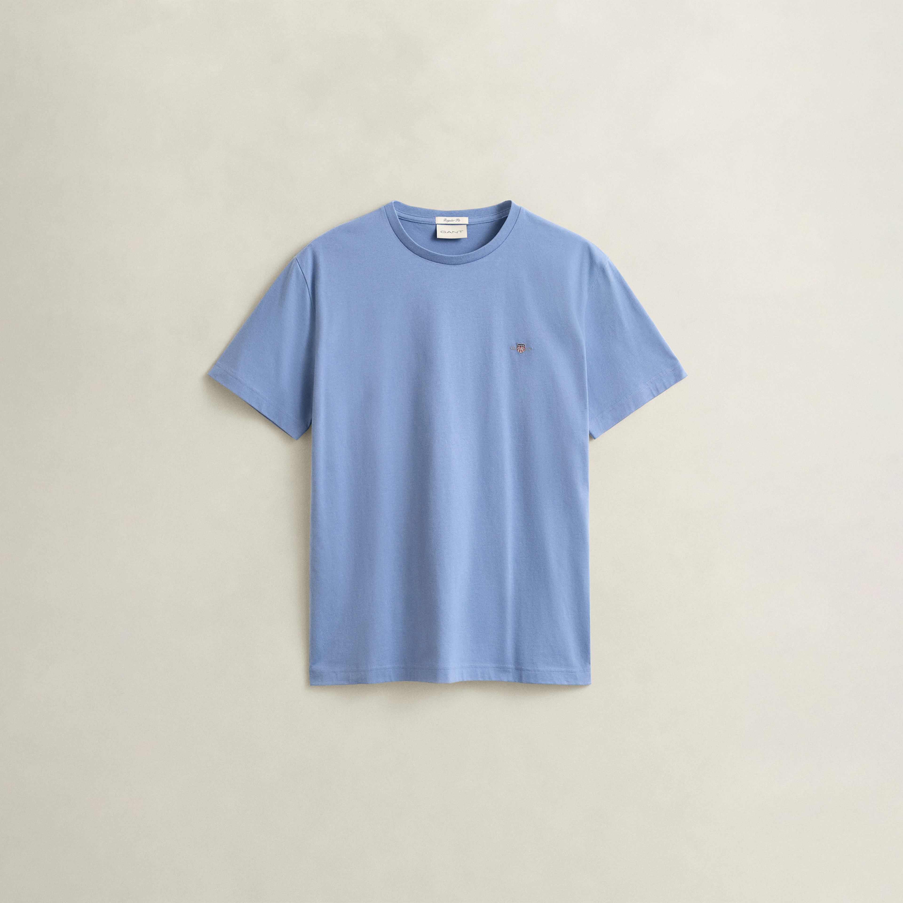 GANT Erkek Mavi Bisiklet Yaka Regular Fit Logolu T-Shirt