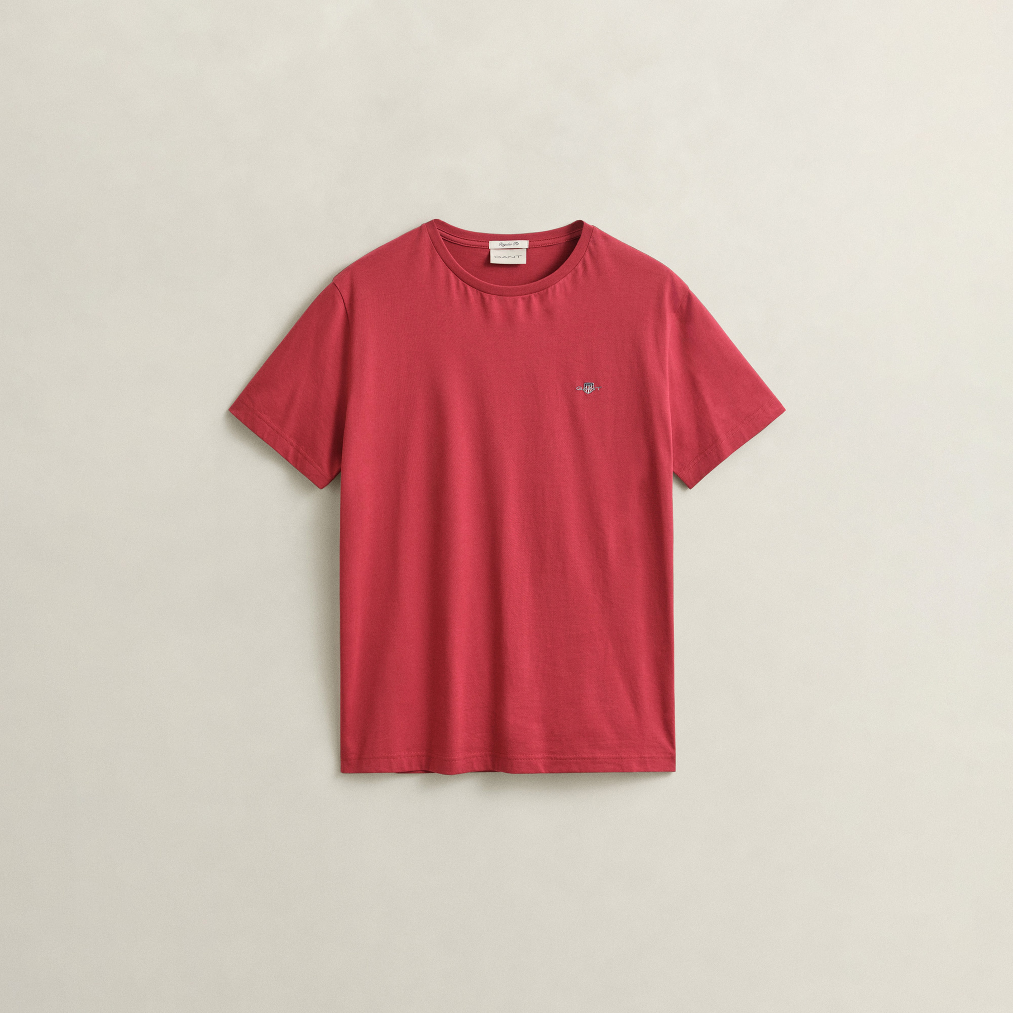 GANT Erkek Kırmızı Bisiklet Yaka Regular Fit Logolu T-Shirt