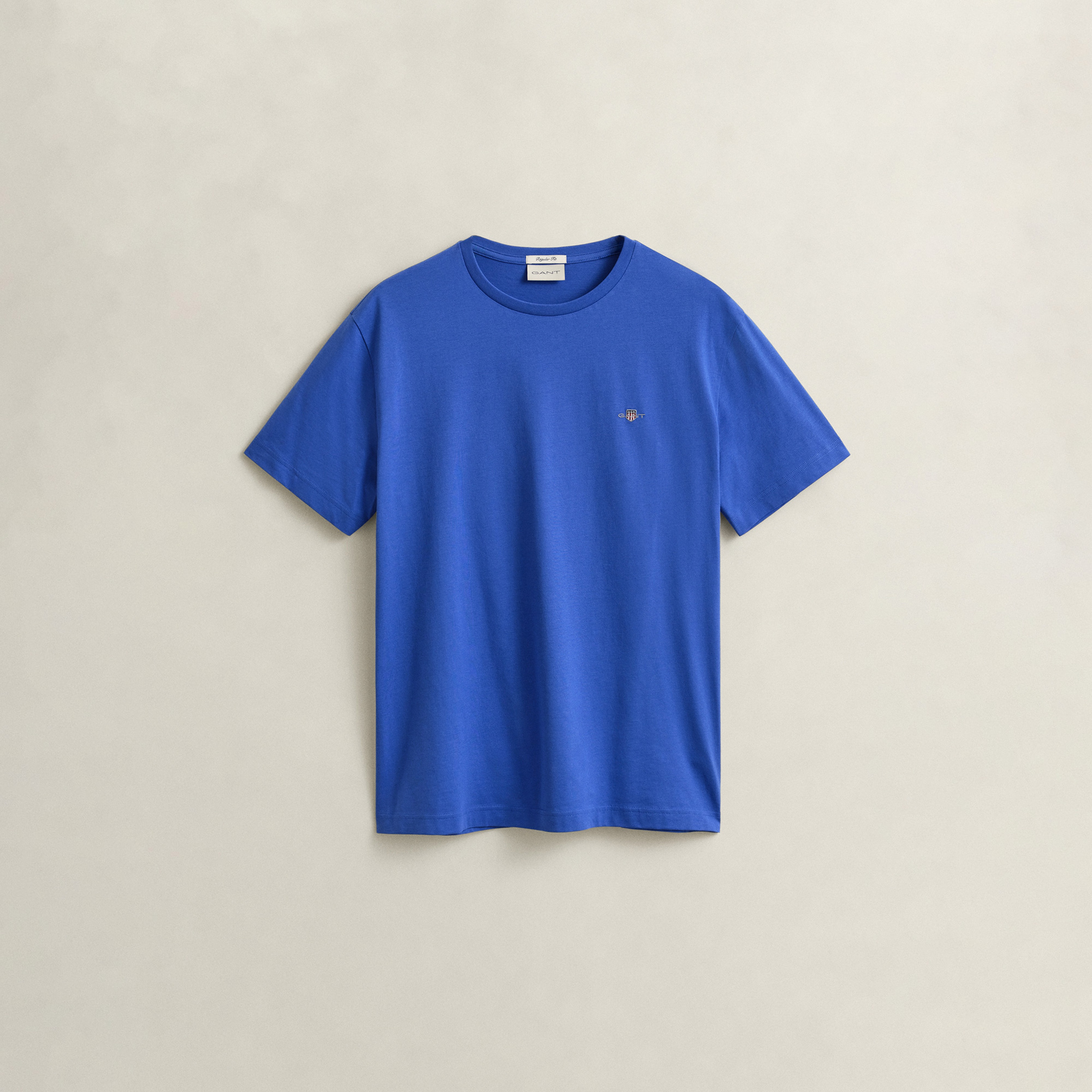 GANT Erkek Mavi Bisiklet Yaka Regular Fit Logolu T-Shirt