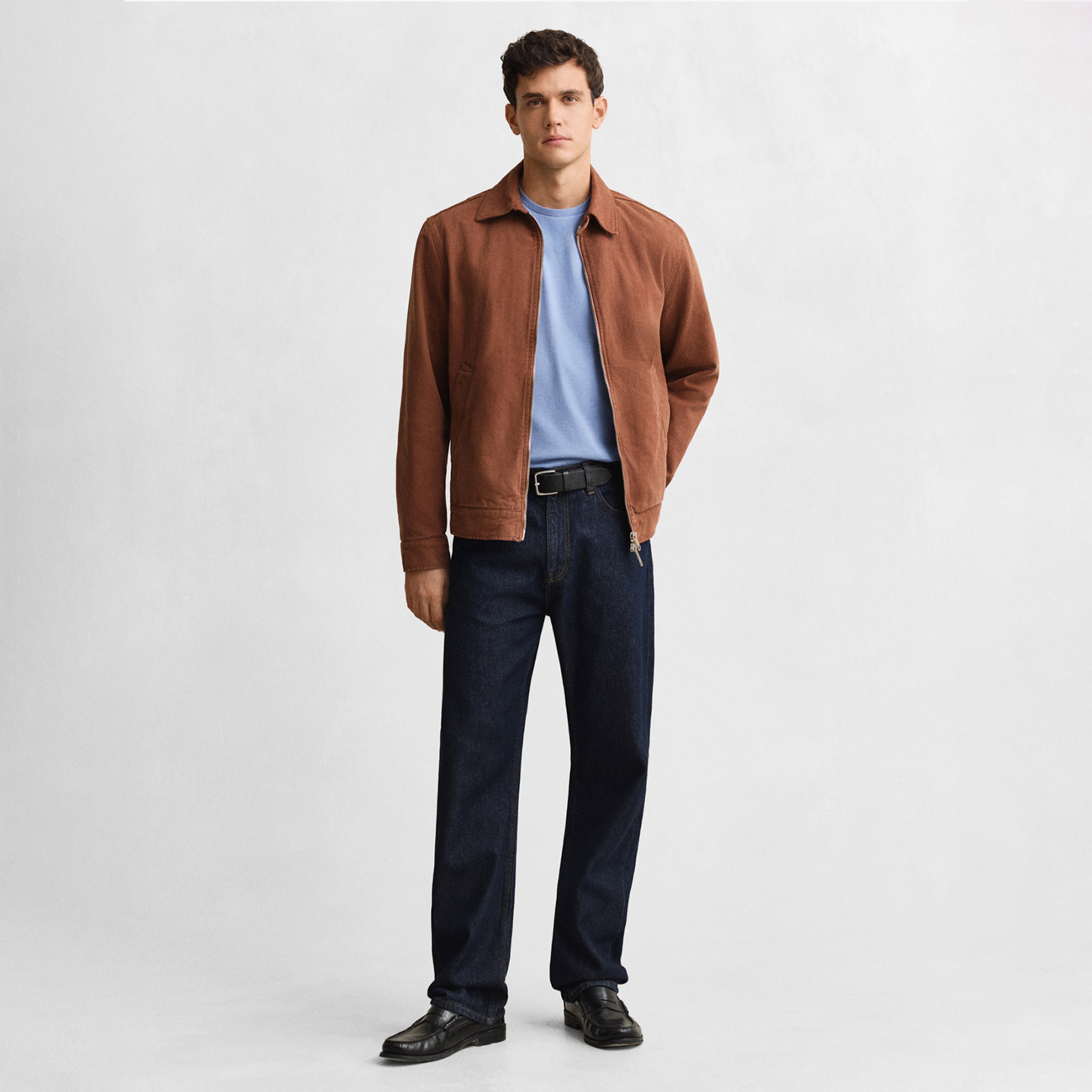 GANT Erkek Mavi Bisiklet Yaka Regular Fit Logolu T-Shirt