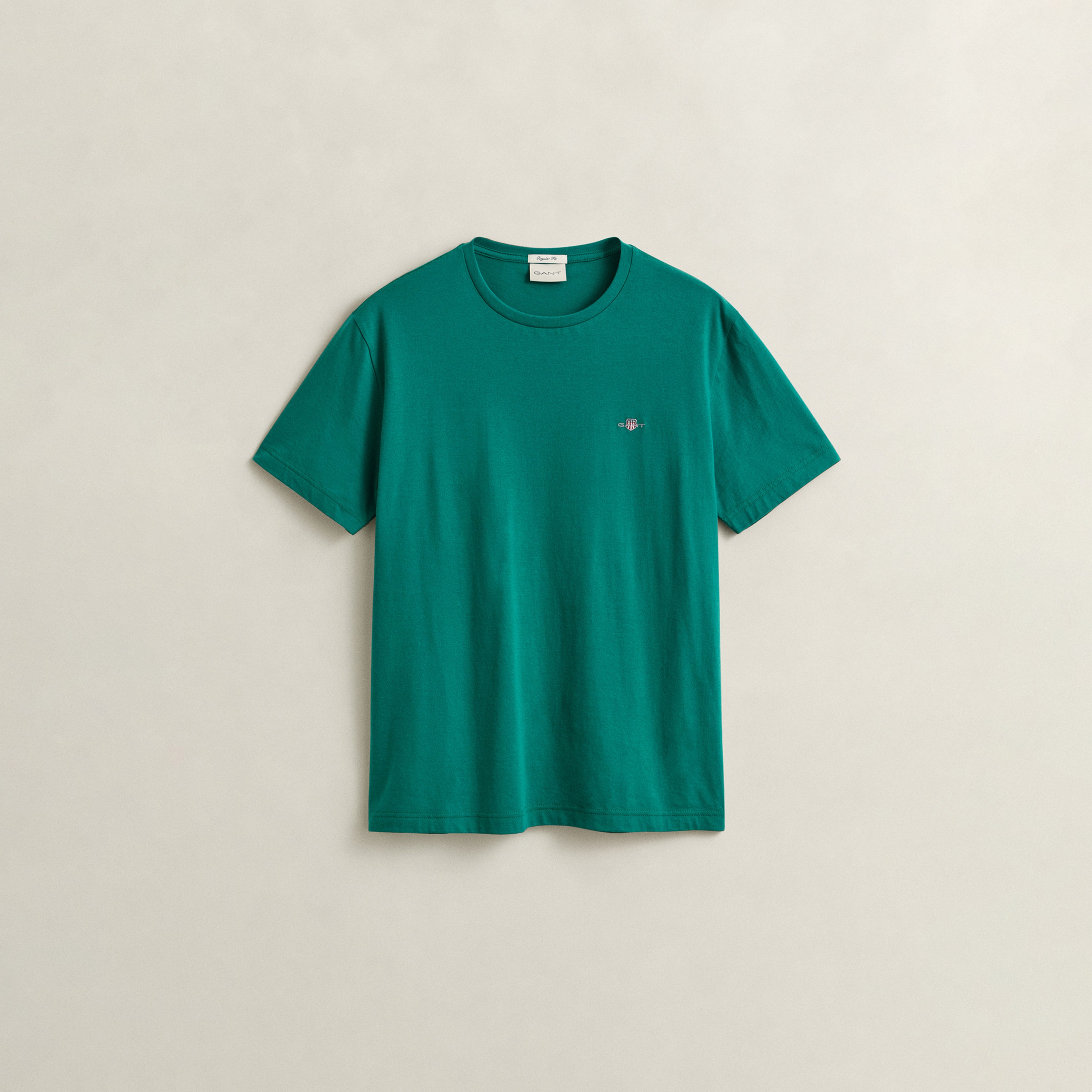 GANT Erkek Yeşil Bisiklet Yaka Regular Fit Logolu T-Shirt