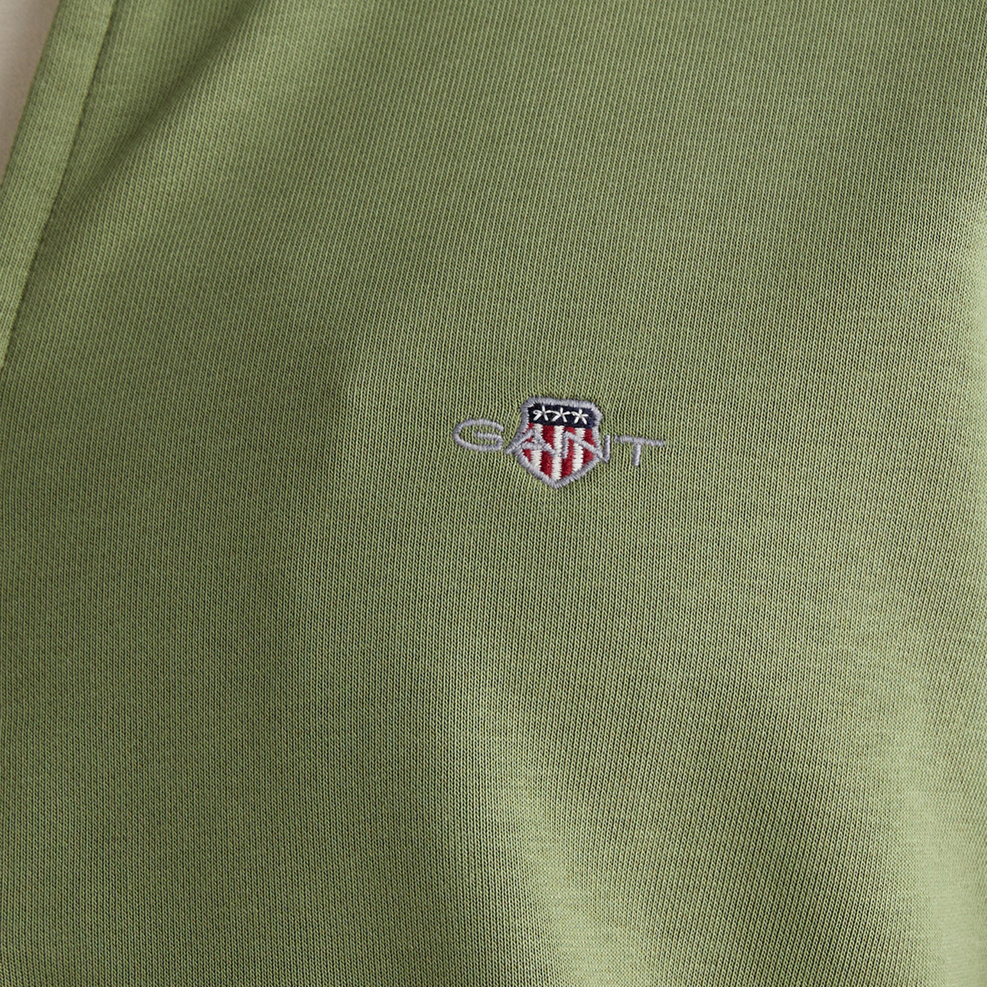 GANT Erkek Yeşil Fermuarlı Logolu Sweatshirt