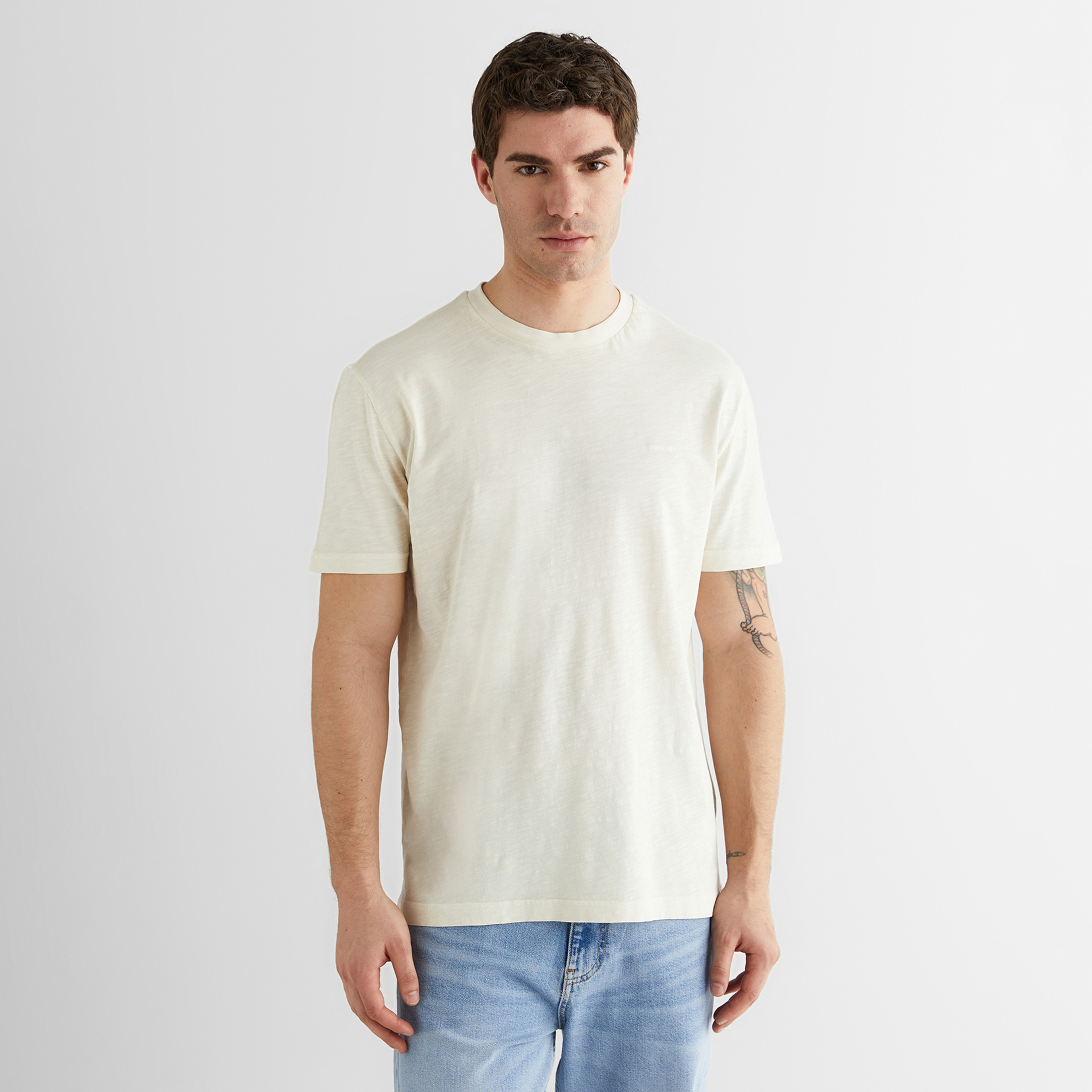 GANT Erkek Bej Kısa Kollu T-Shirt