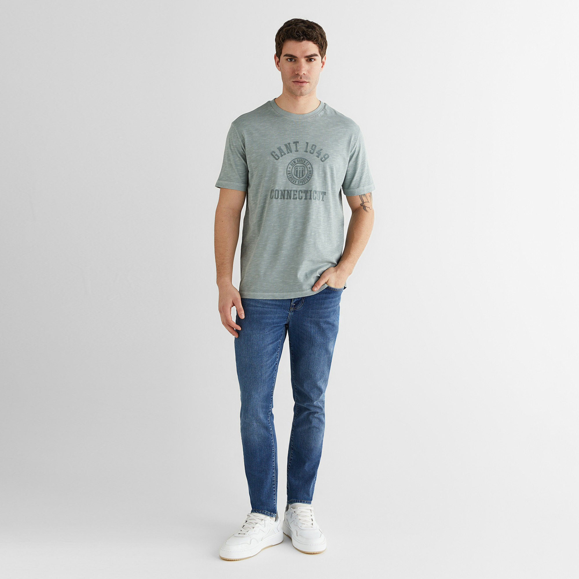 GANT Erkek Yeşil Kısa Kollu T-Shirt