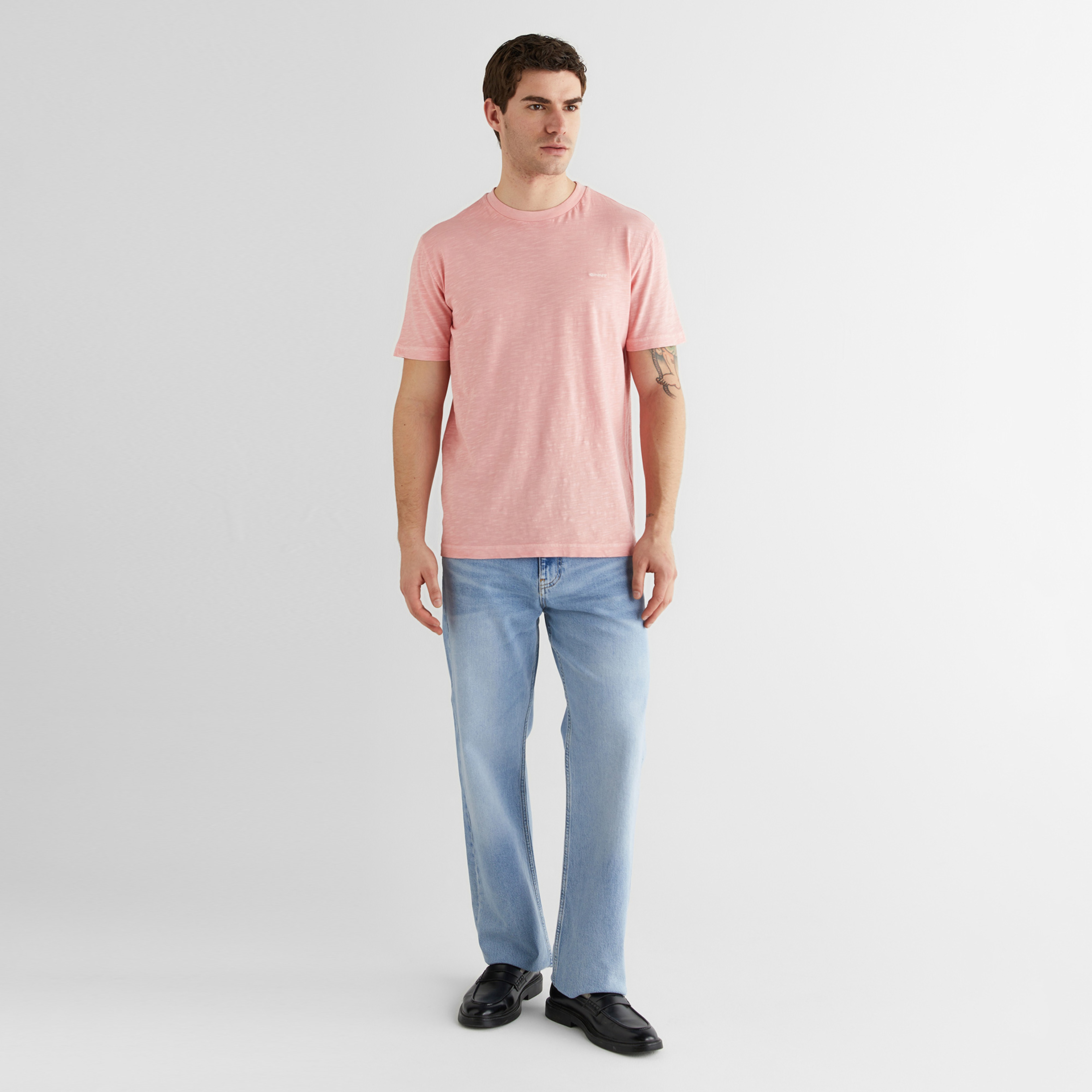 GANT Erkek Pembe Bisiklet Yaka Regular Fit T-Shirt