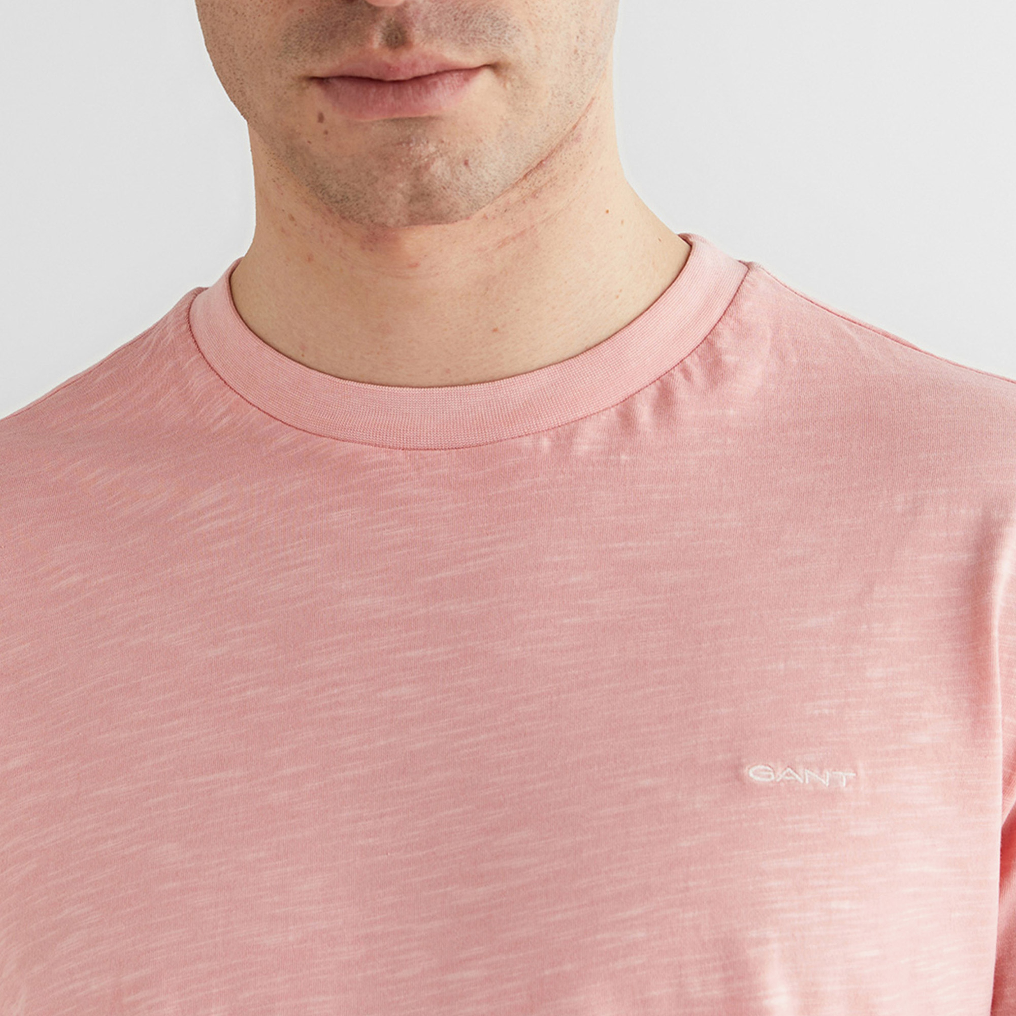 GANT Erkek Pembe Bisiklet Yaka Regular Fit T-Shirt