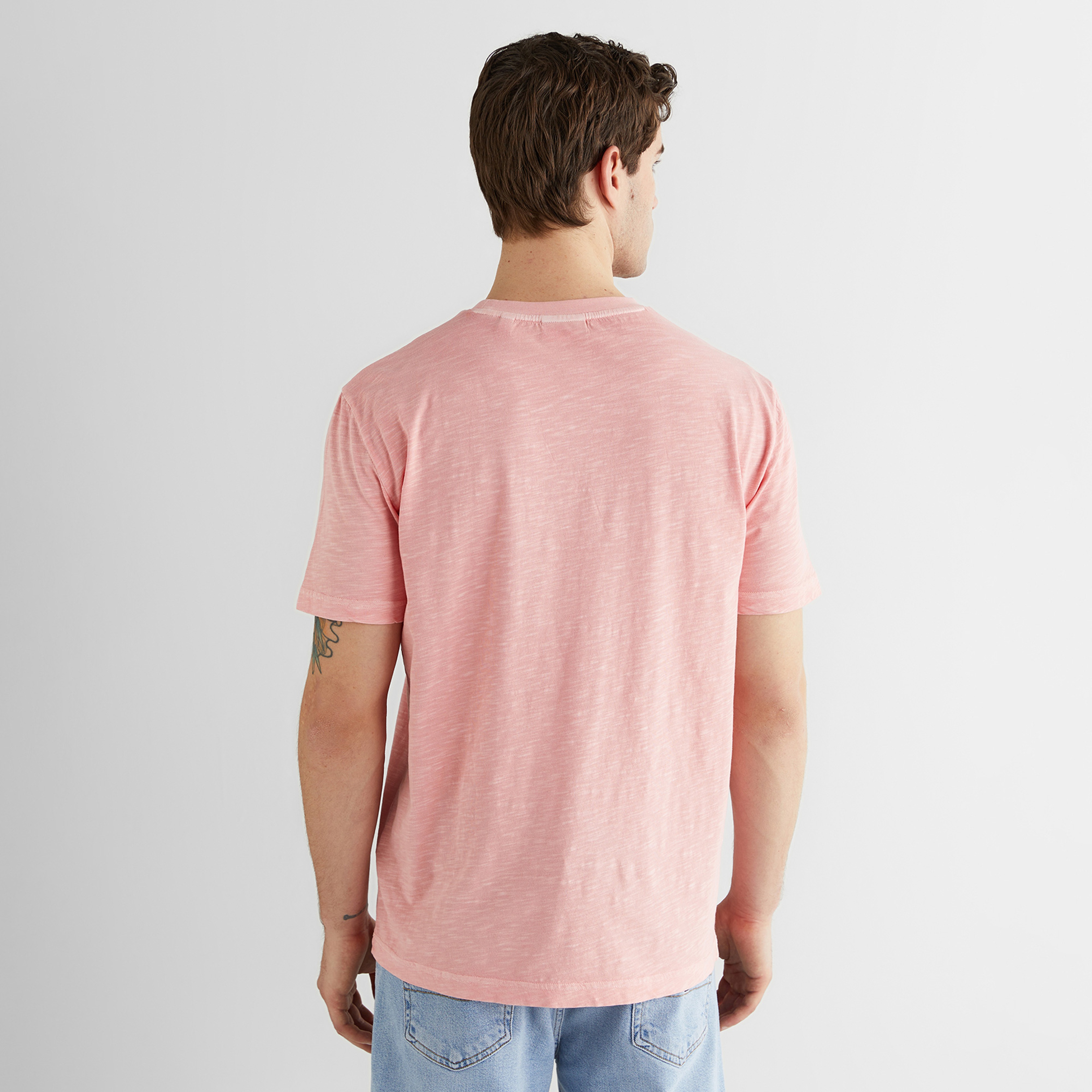 GANT Erkek Pembe Bisiklet Yaka Regular Fit T-Shirt