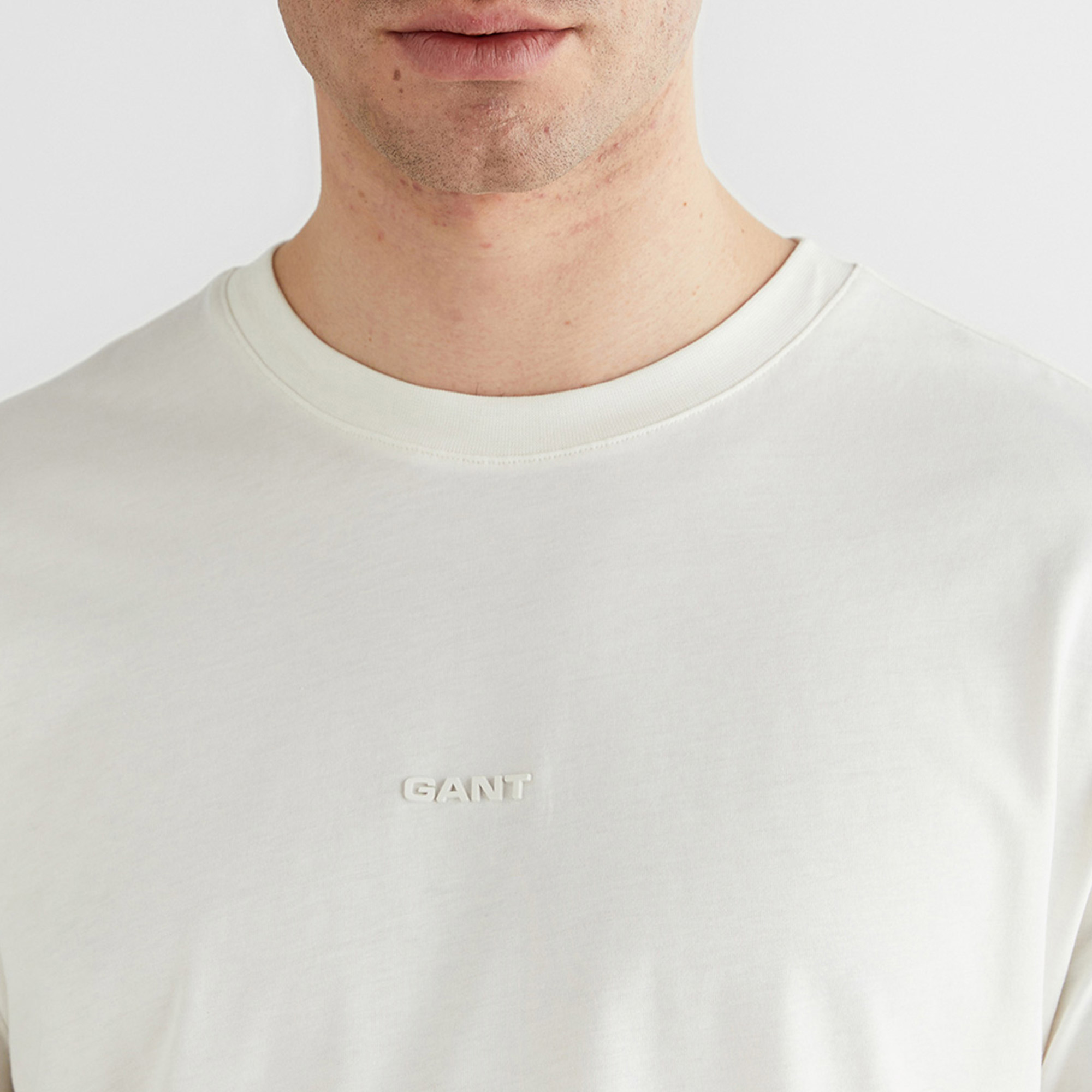 GANT Erkek Beyaz Kısa Kollu T-Shirt