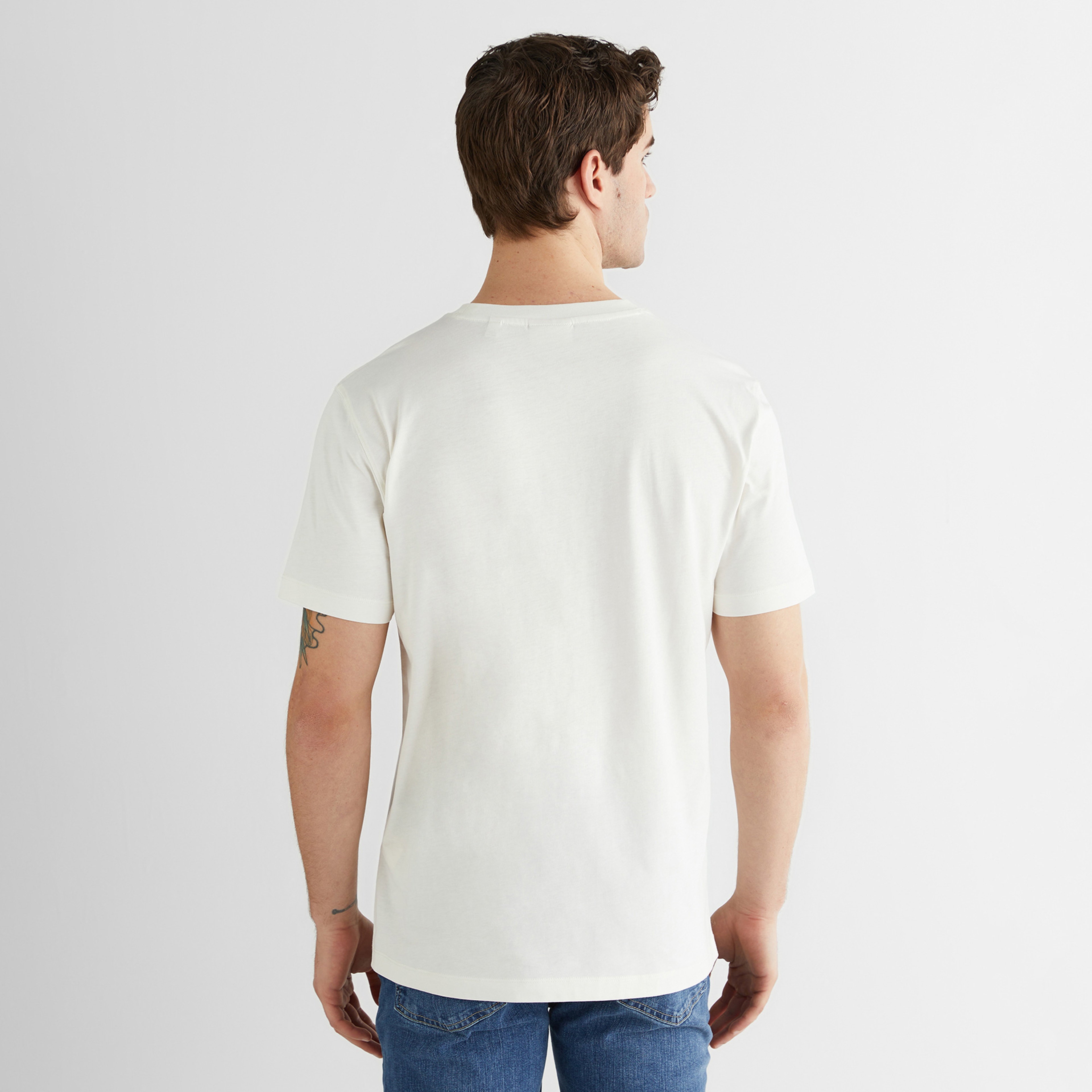 GANT Erkek Beyaz Kısa Kollu T-Shirt