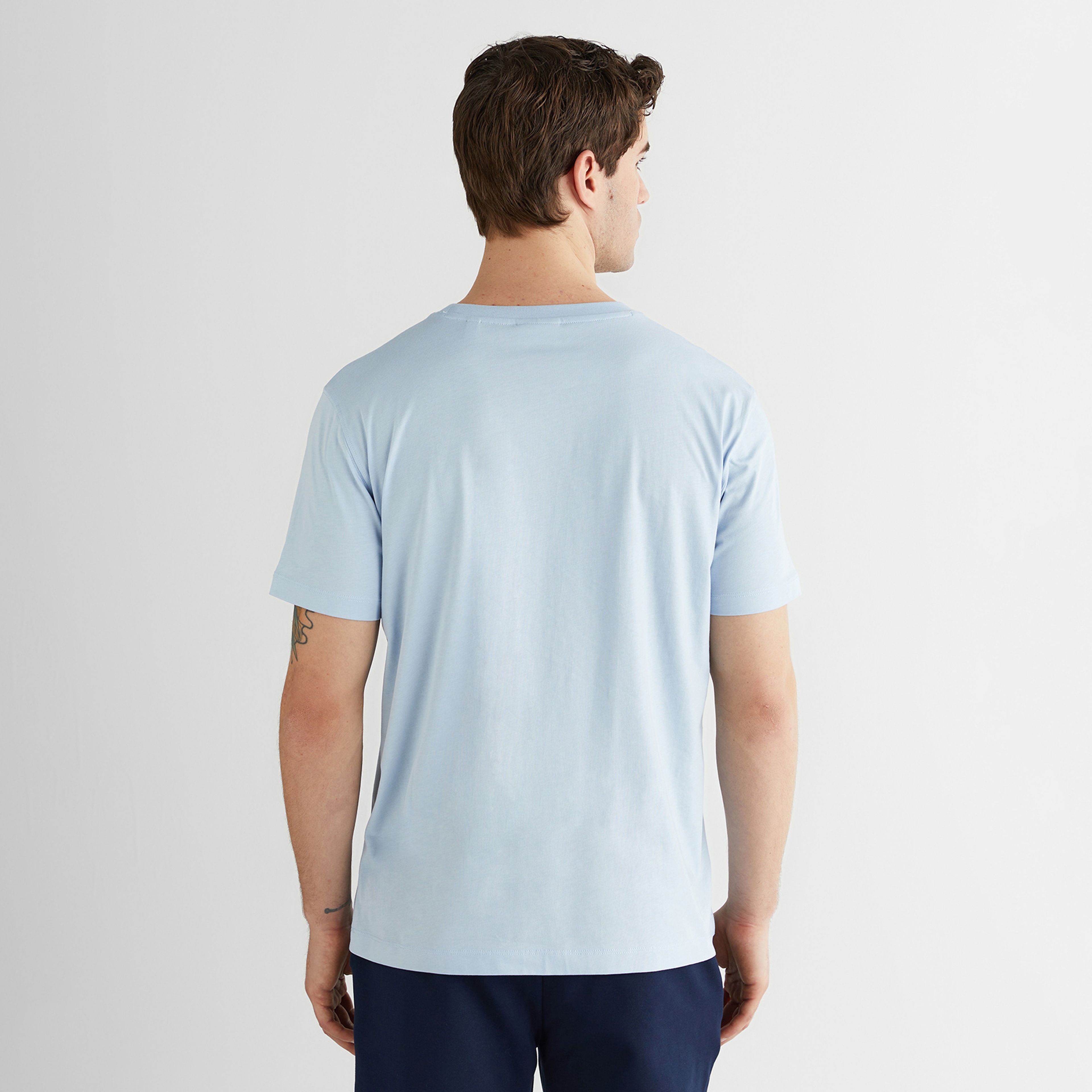 GANT Erkek Mavi Kısa Kollu T-Shirt