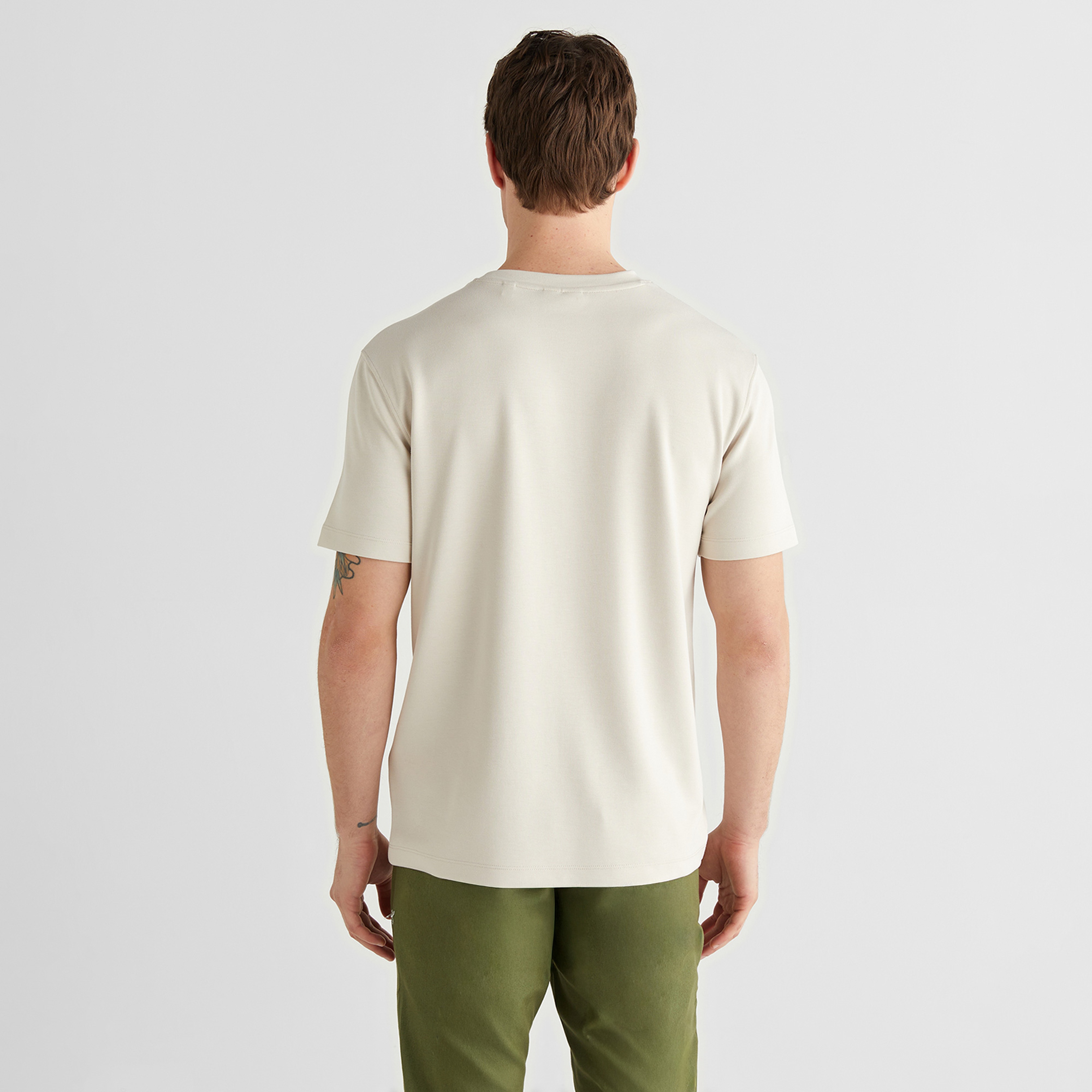 GANT Erkek Krem Bisiklet Yaka Regular Fit T-Shirt
