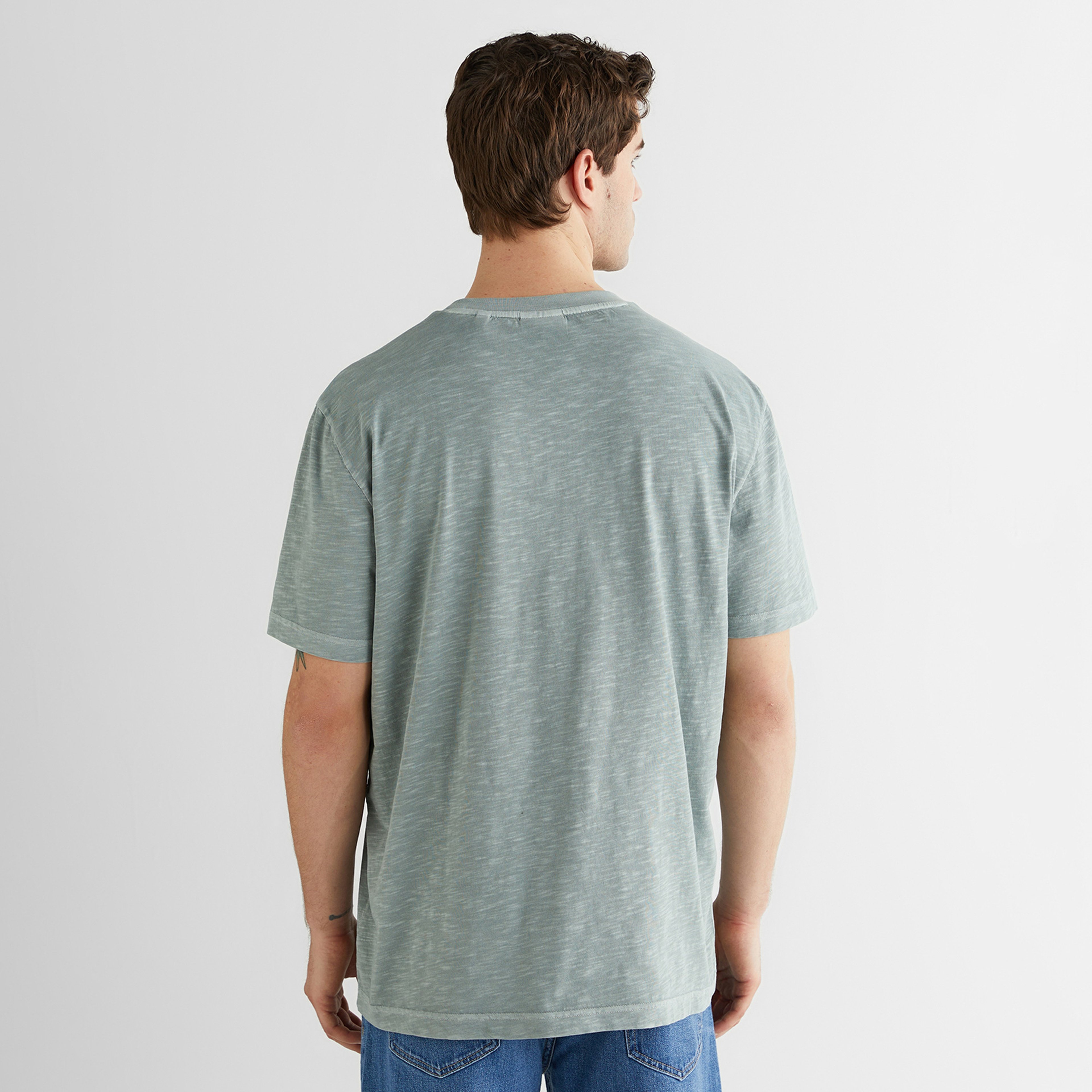 GANT Erkek Yeşil Bisiklet Yaka Regular Fit T-Shirt