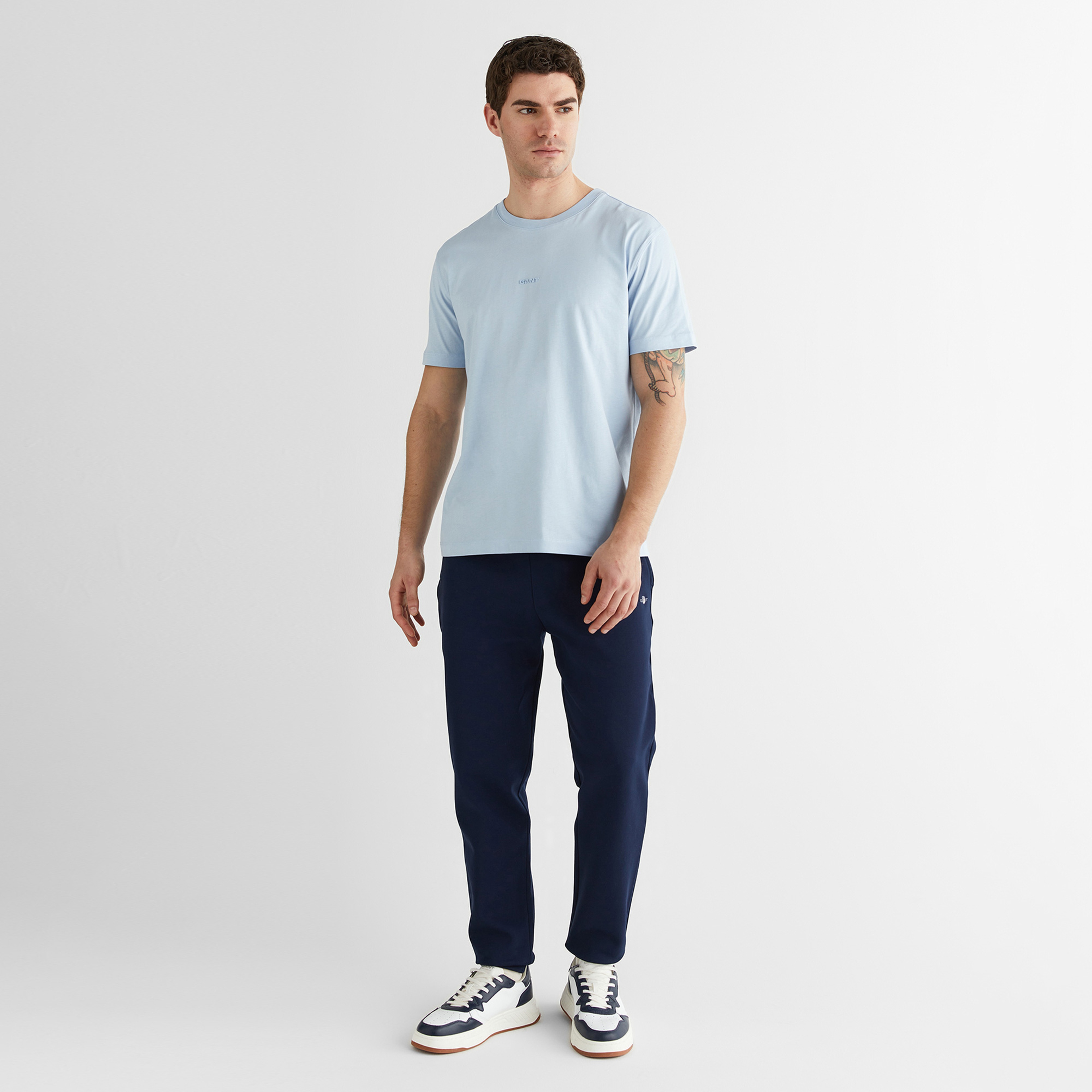 GANT Erkek Mavi Kısa Kollu T-Shirt