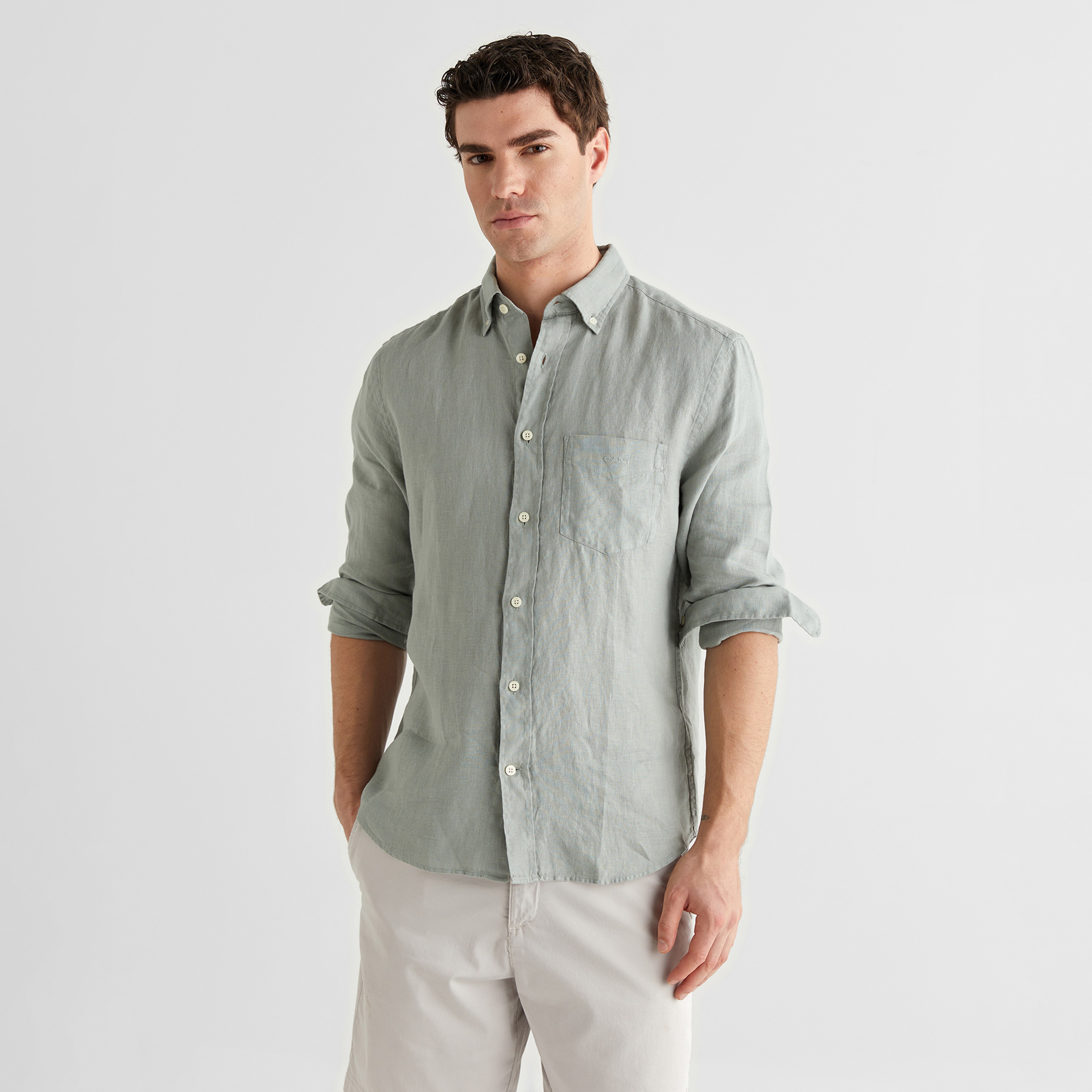 GANT Erkek Yeşil Regular Fit Gömlek