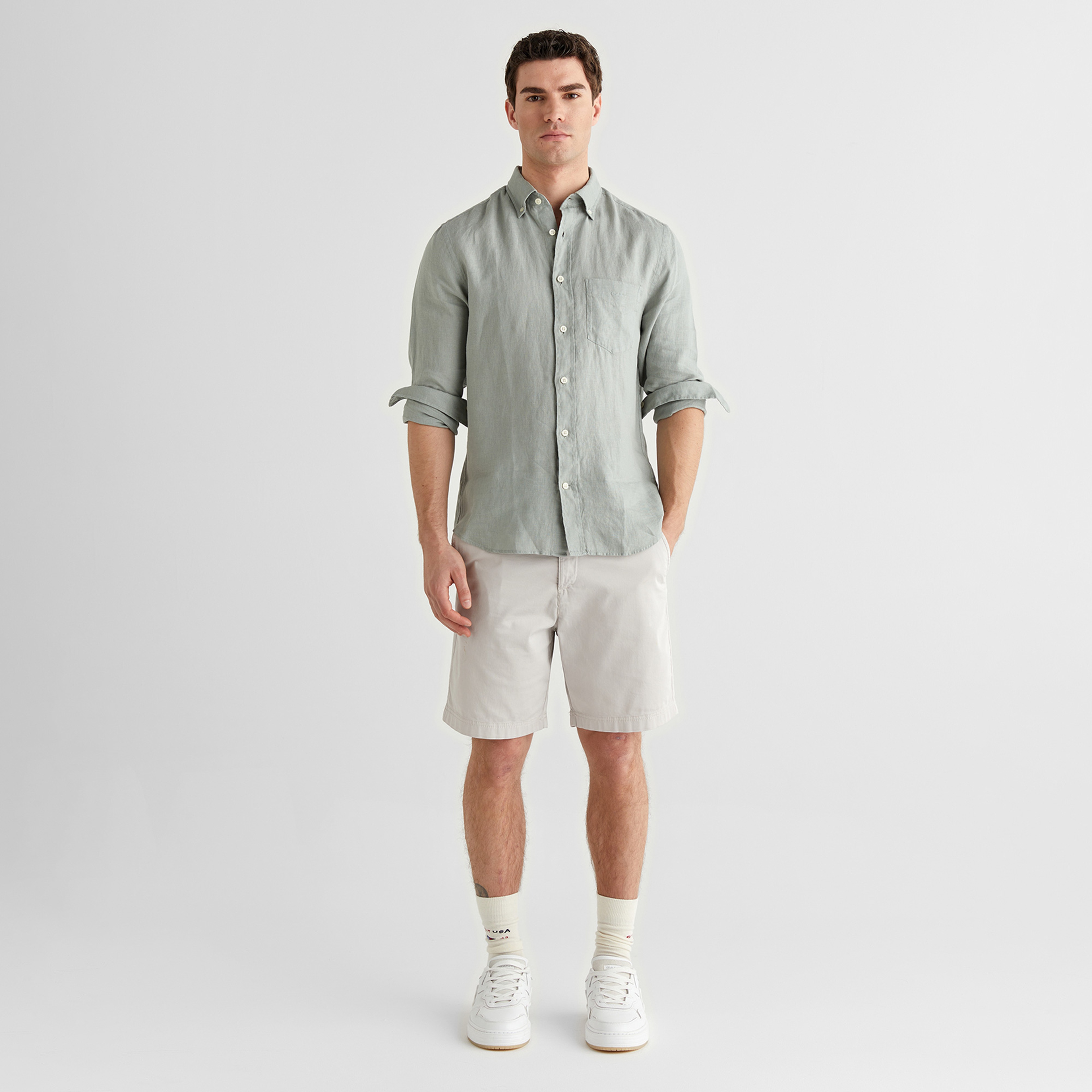 GANT Erkek Yeşil Regular Fit Gömlek