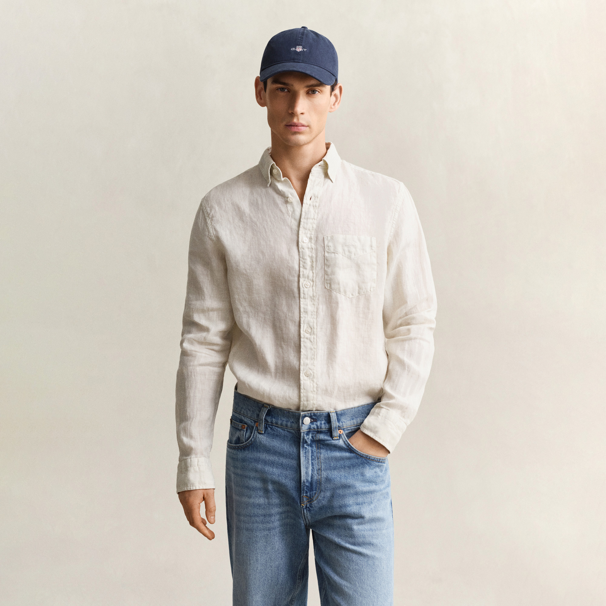 GANT Erkek Bej Regular Fit Gömlek