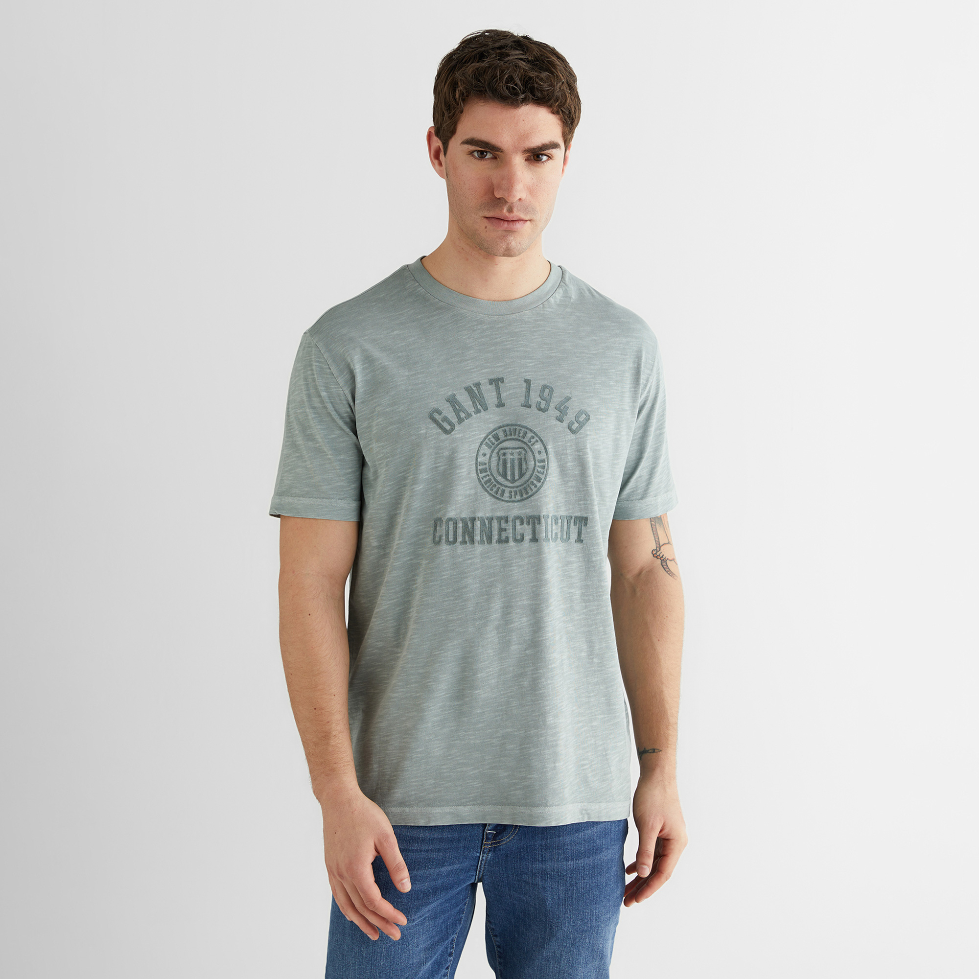 GANT Erkek Yeşil Kısa Kollu T-Shirt