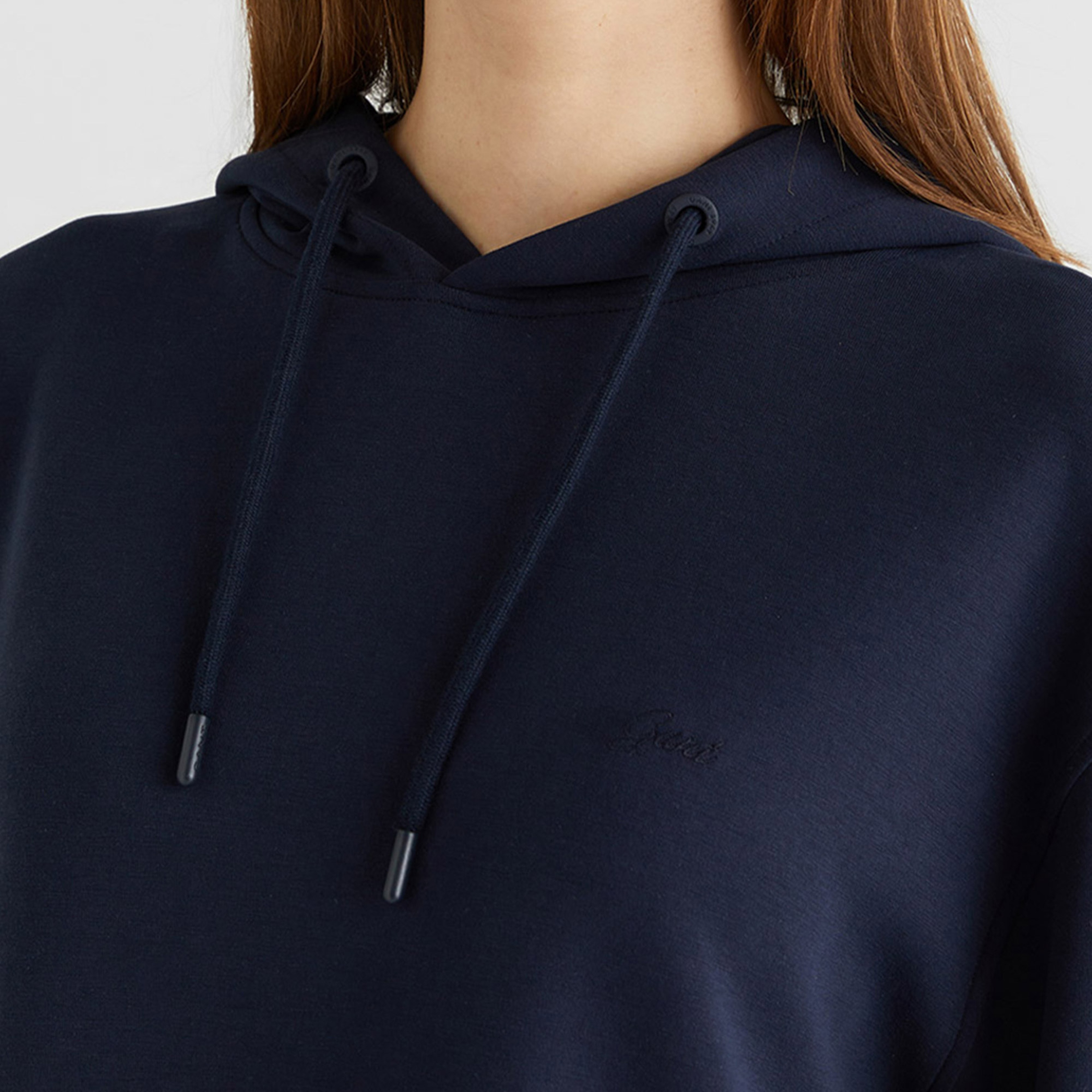 GANT Kadın Lacivert Oversize Fit Kapüşonlu Sweatshirt