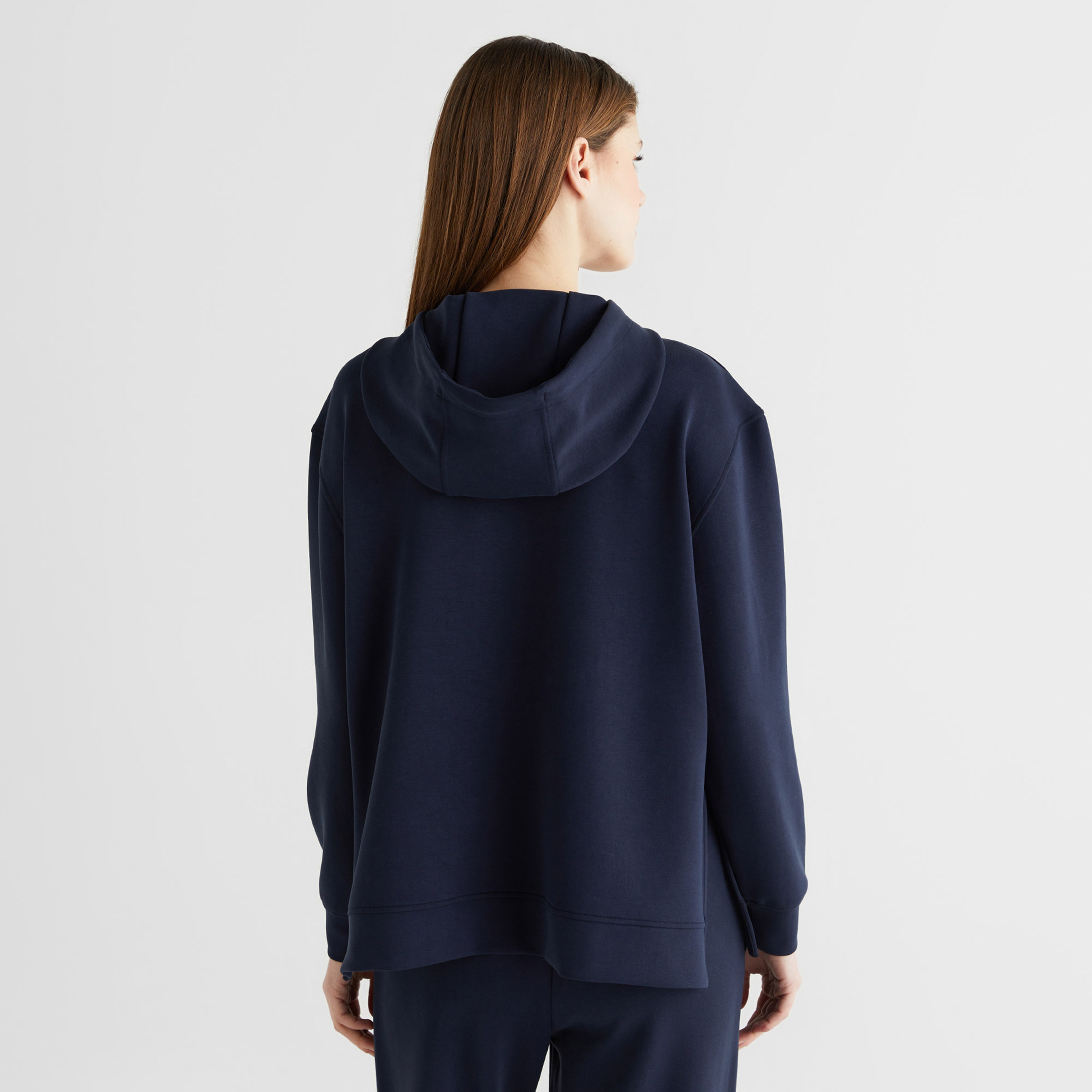 GANT Kadın Lacivert Oversize Fit Kapüşonlu Sweatshirt
