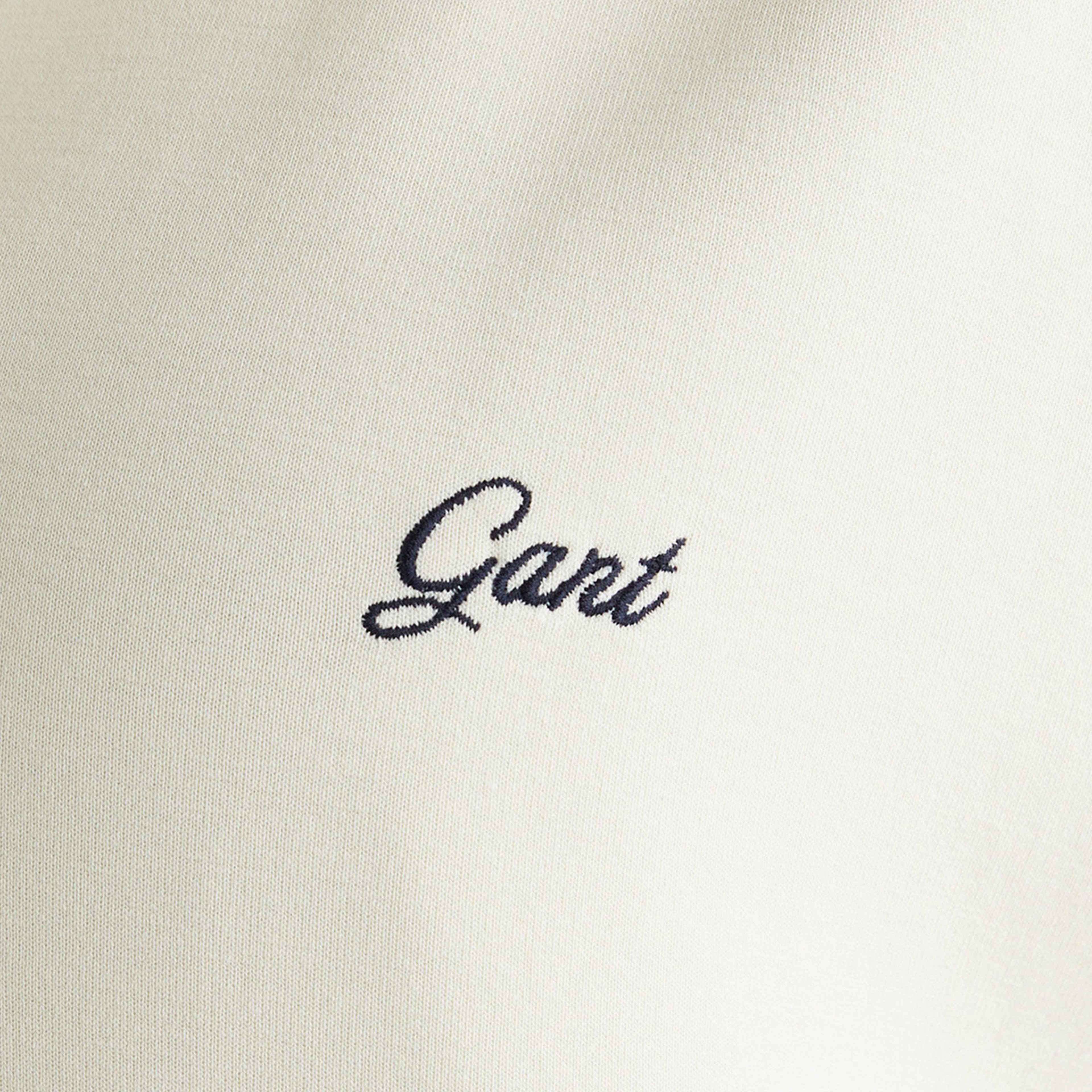 GANT Kadın Krem Relaxed Fit Yarım Fermuarlı Kısa Kollu Sweatshirt
