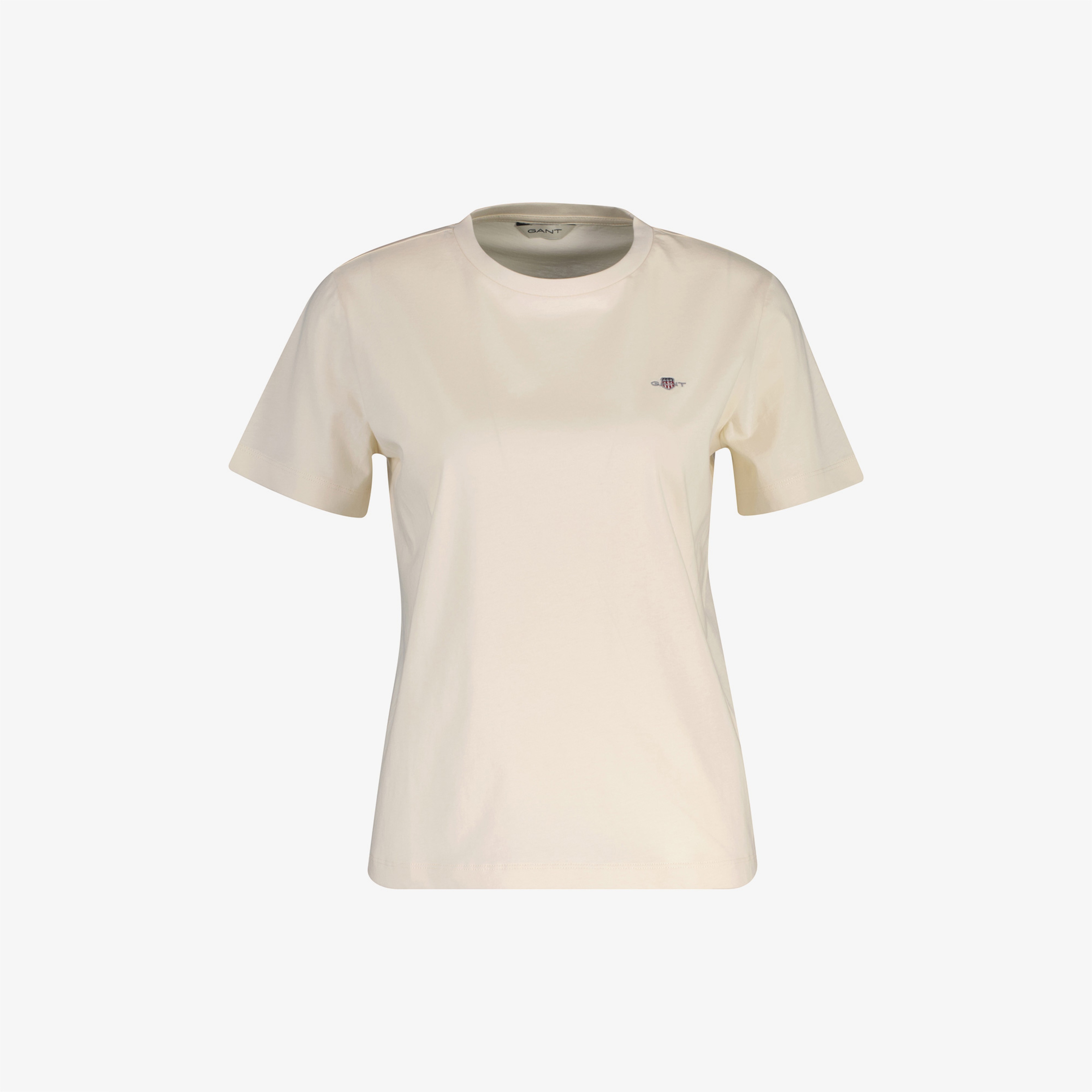 GANT Kadın Krem Bisiklet Yaka Regular Fit Logolu T-Shirt