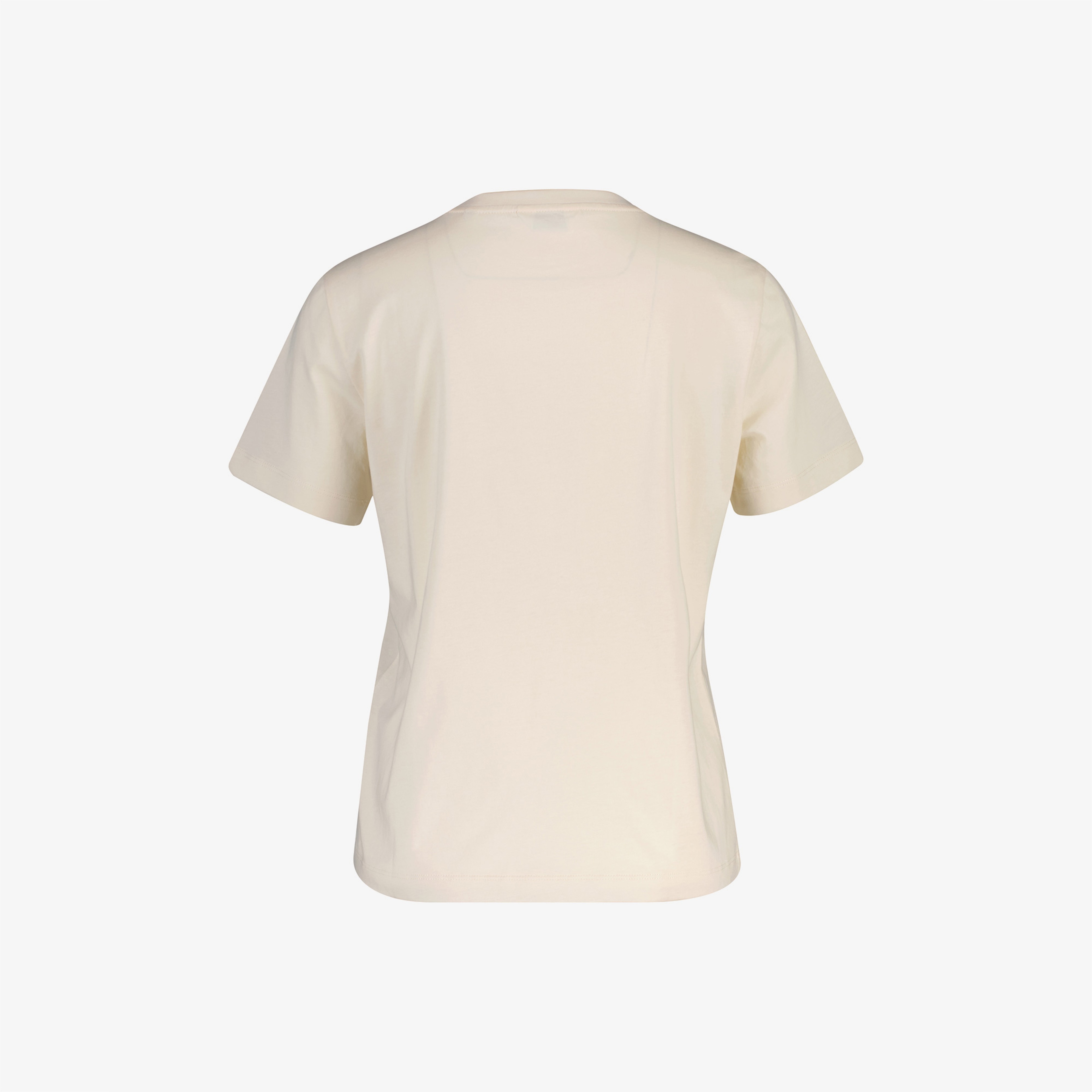 GANT Kadın Krem Bisiklet Yaka Regular Fit Logolu T-Shirt