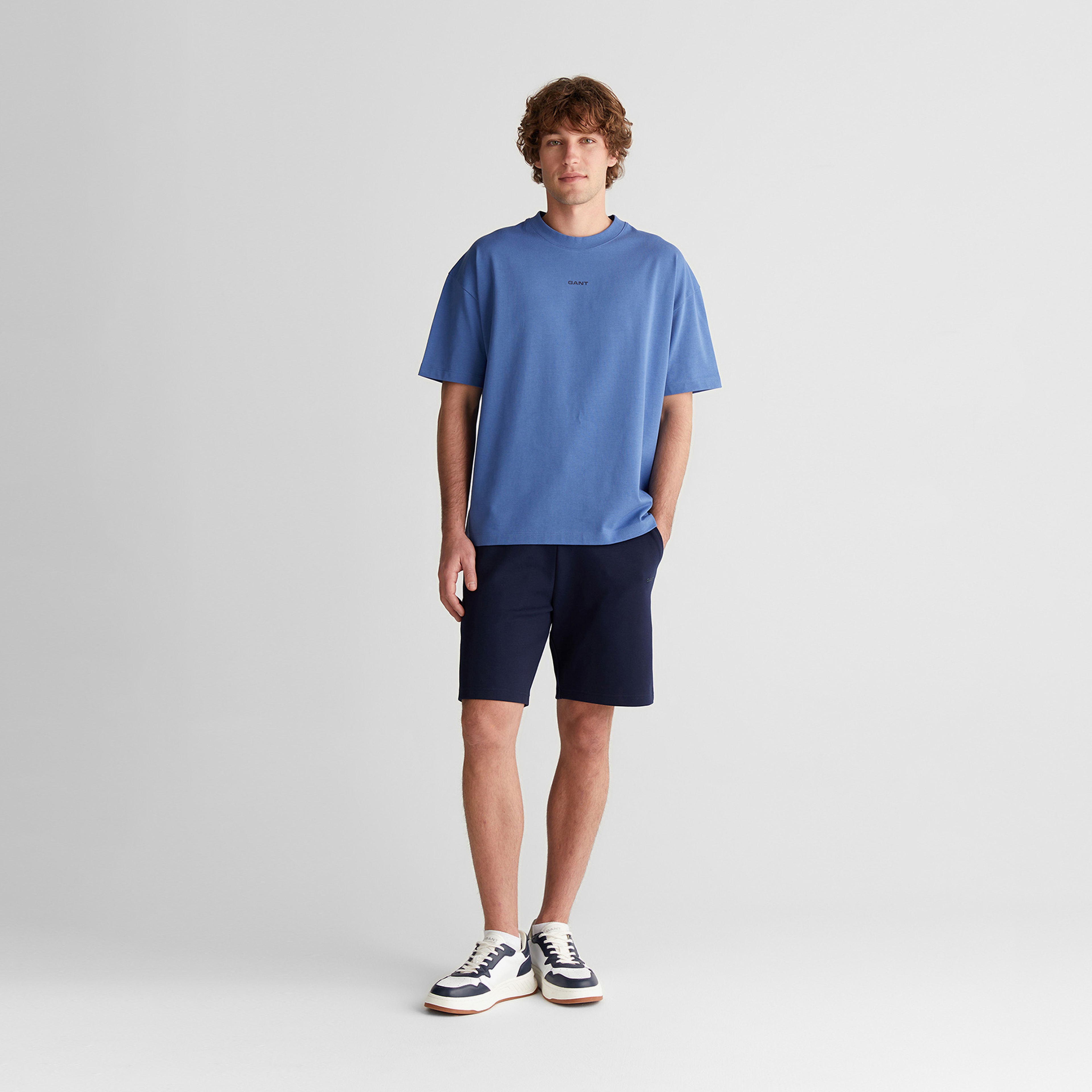 GANT Erkek Mavi Kısa Kollu T-Shirt