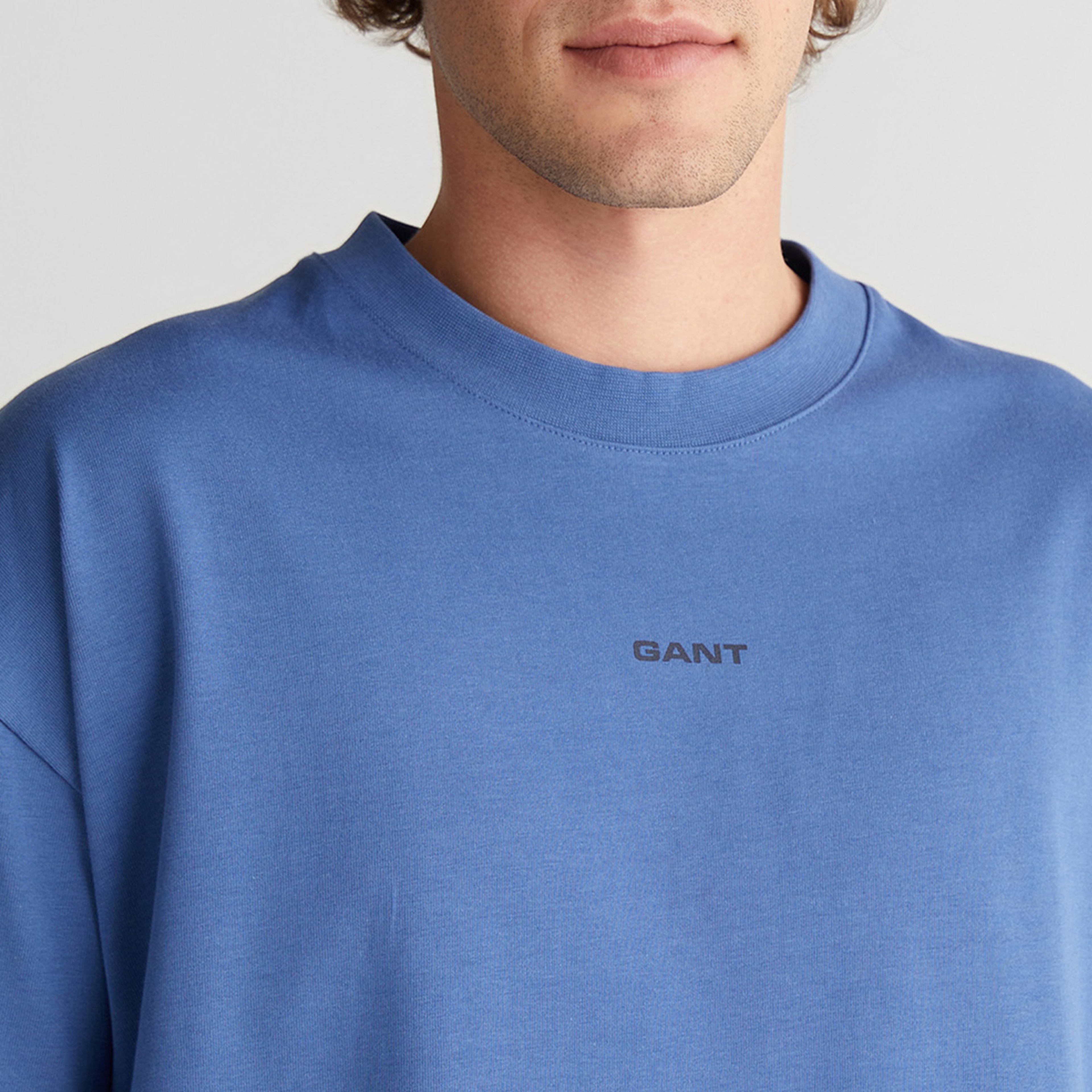 GANT Erkek Mavi Kısa Kollu T-Shirt