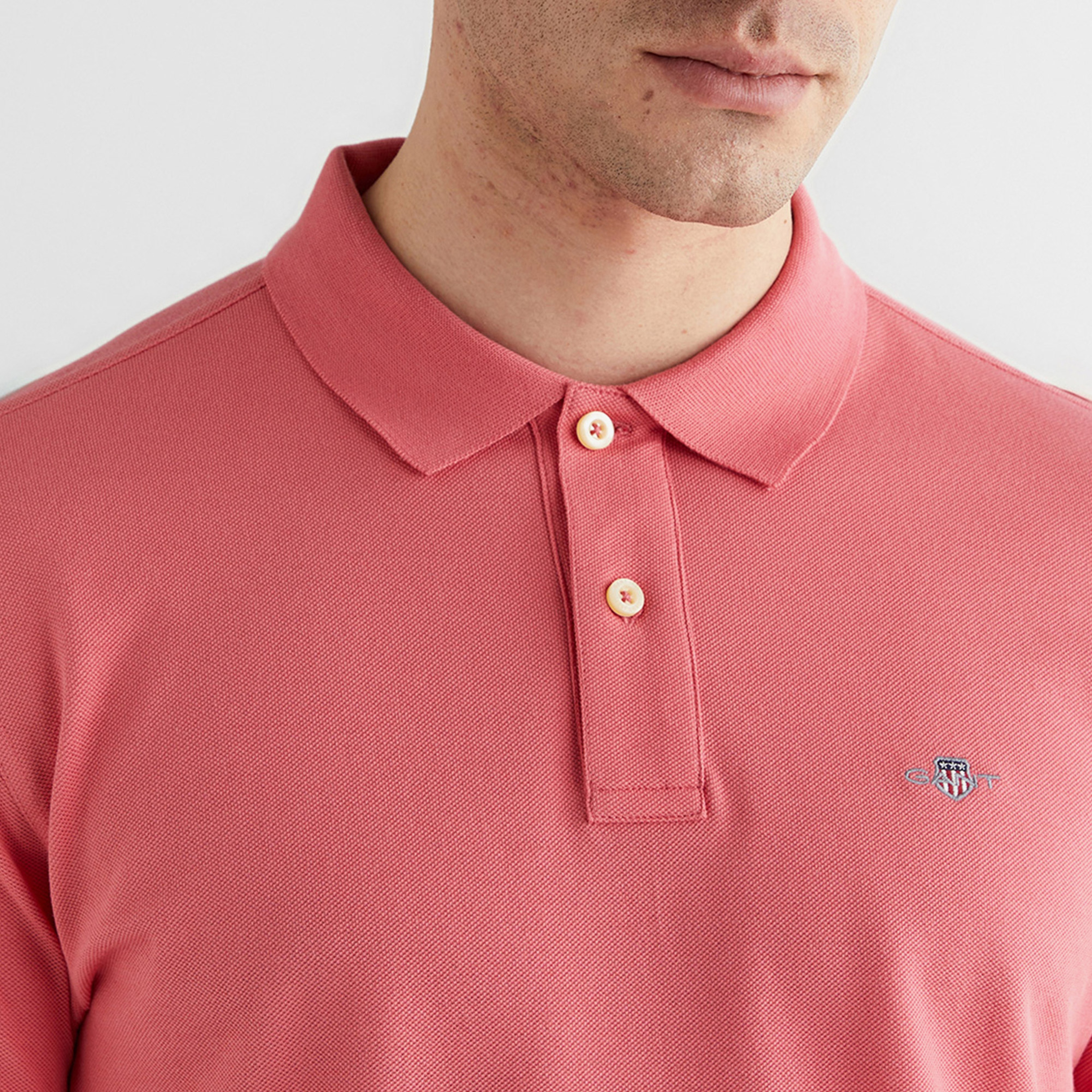 GANT Erkek Pembe Regular Fit Logolu Polo Yaka T-Shirt