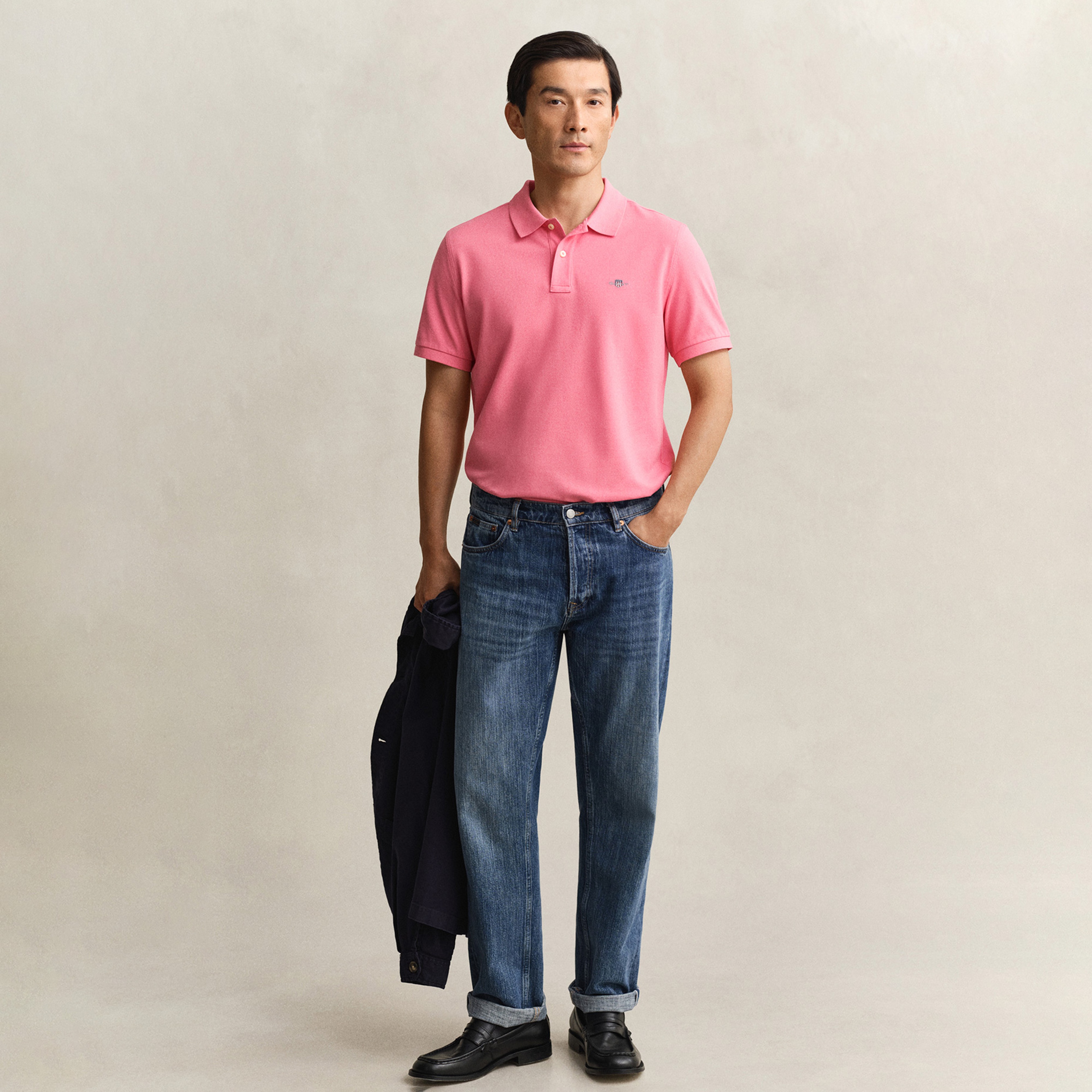 GANT Erkek Pembe Regular Fit Logolu Polo Yaka T-Shirt