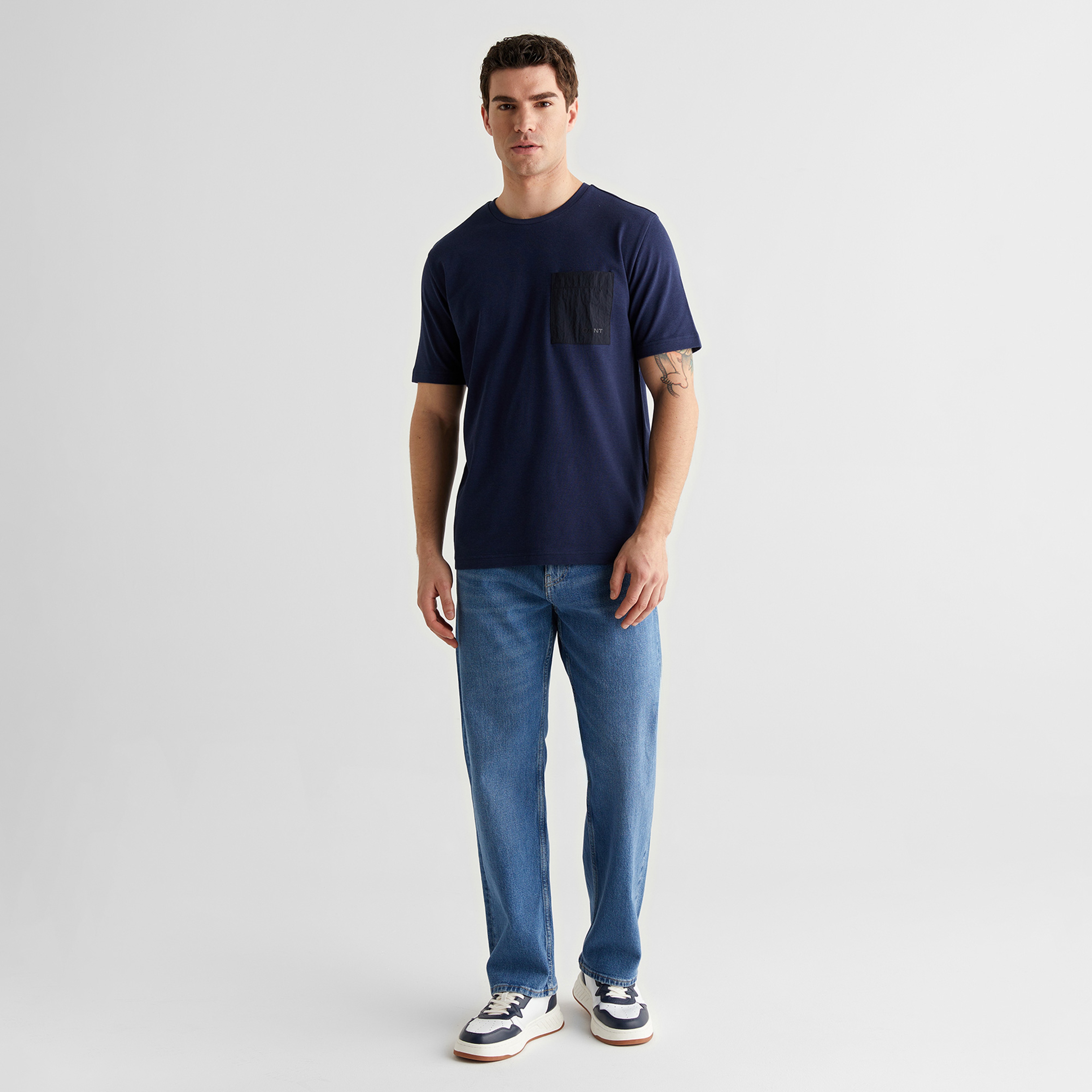 GANT Erkek Lacivert Kısa Kollu T-Shirt