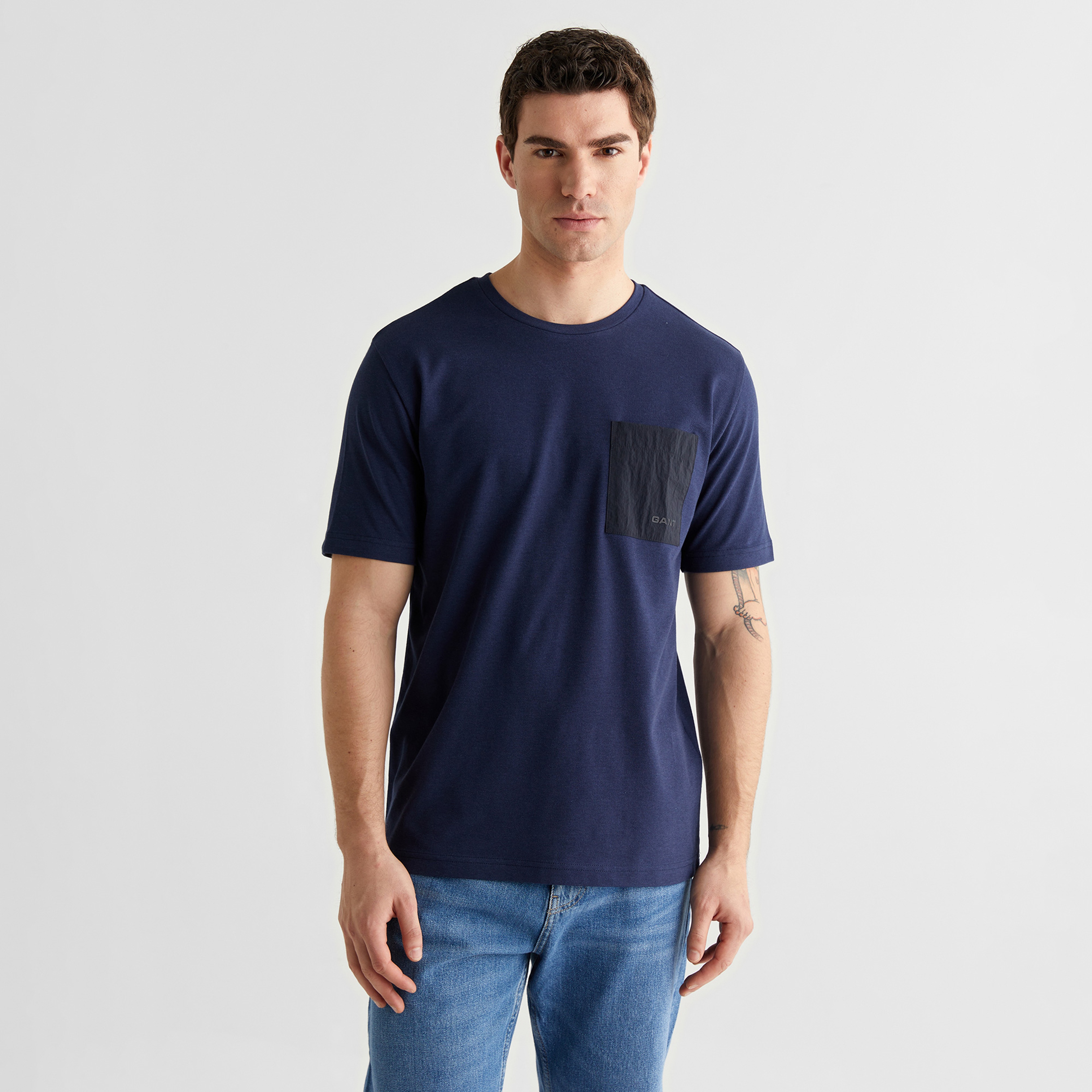 GANT Erkek Lacivert Kısa Kollu T-Shirt